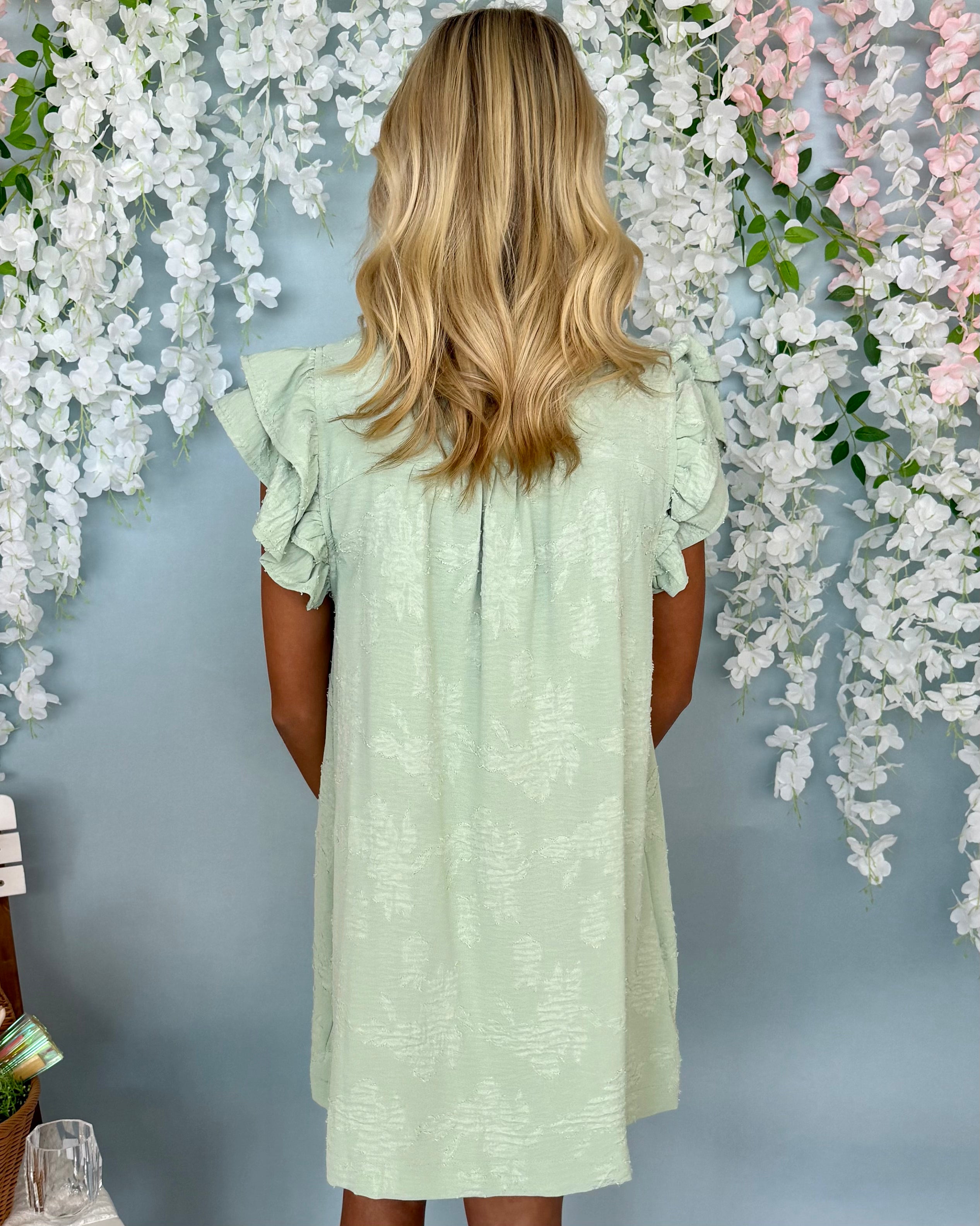 In This Groove Mint Floral Smocked Dress-Shop-Womens-Boutique-Clothing