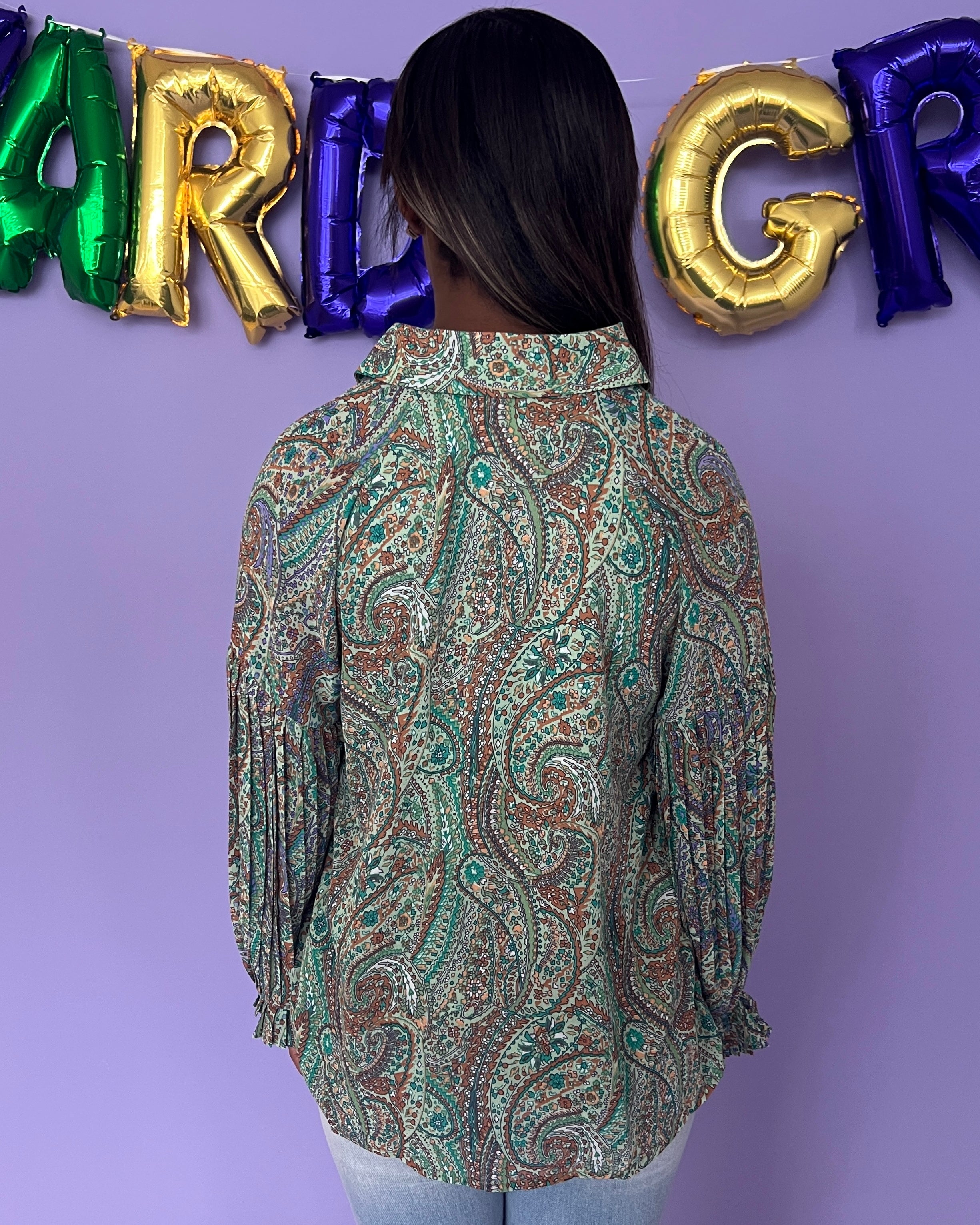 True Spirit Green Mix Paisley Top-Shop-Womens-Boutique-Clothing