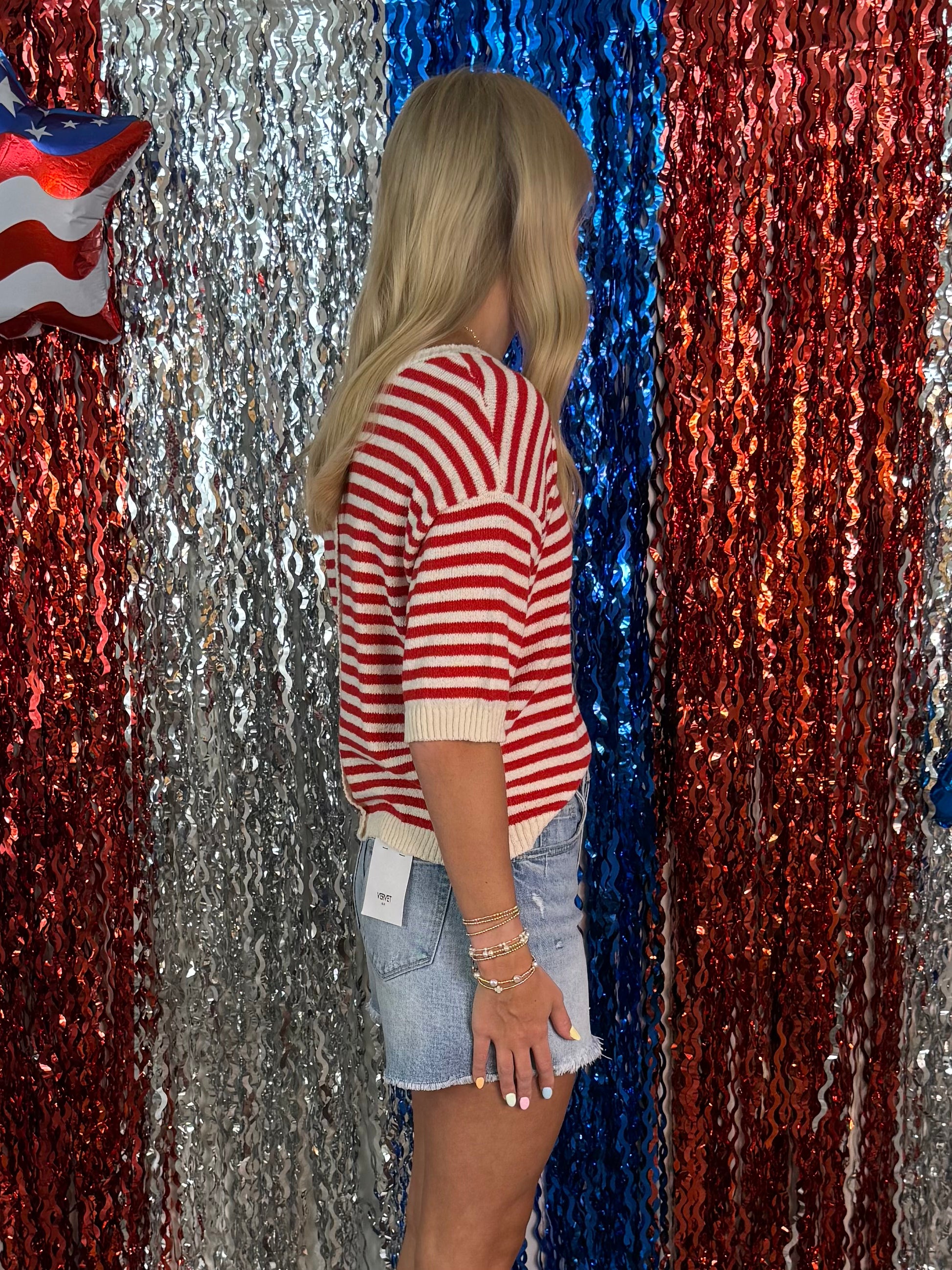 Properly You Red Stripe Contrast Sweater-Shop-Womens-Boutique-Clothing