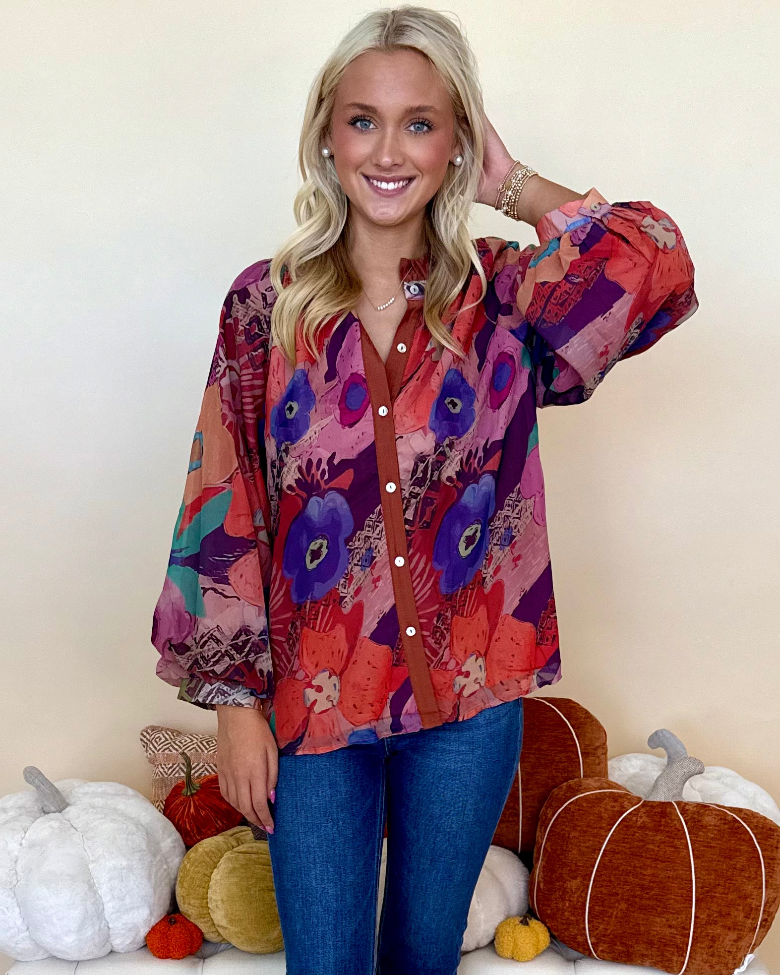 Fresh Perspective Cream Rainbow Contrast Sweater-Shop-Womens-Boutique-Clothing