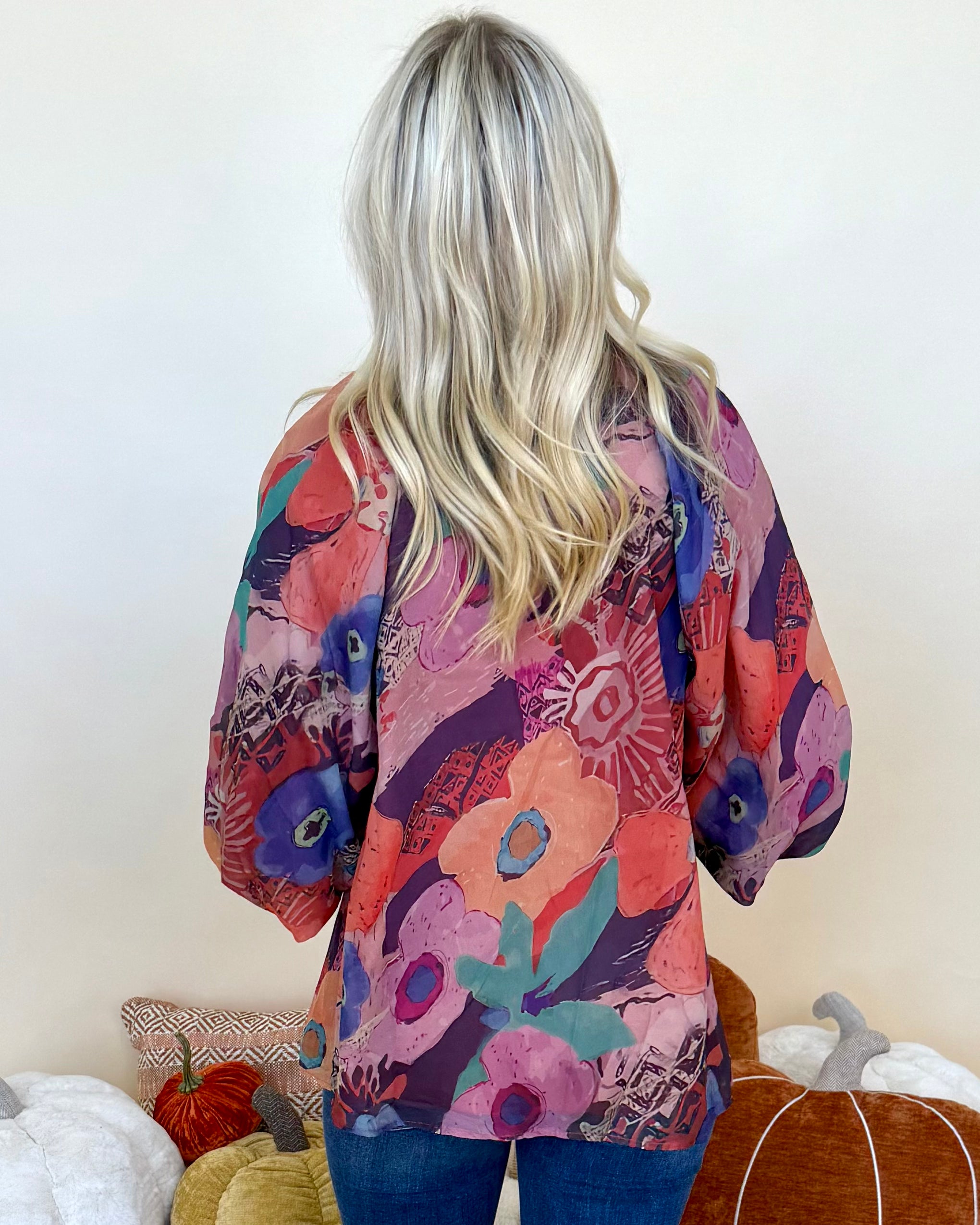 Only Go Forward Brick Floral Chiffon Top-Shop-Womens-Boutique-Clothing