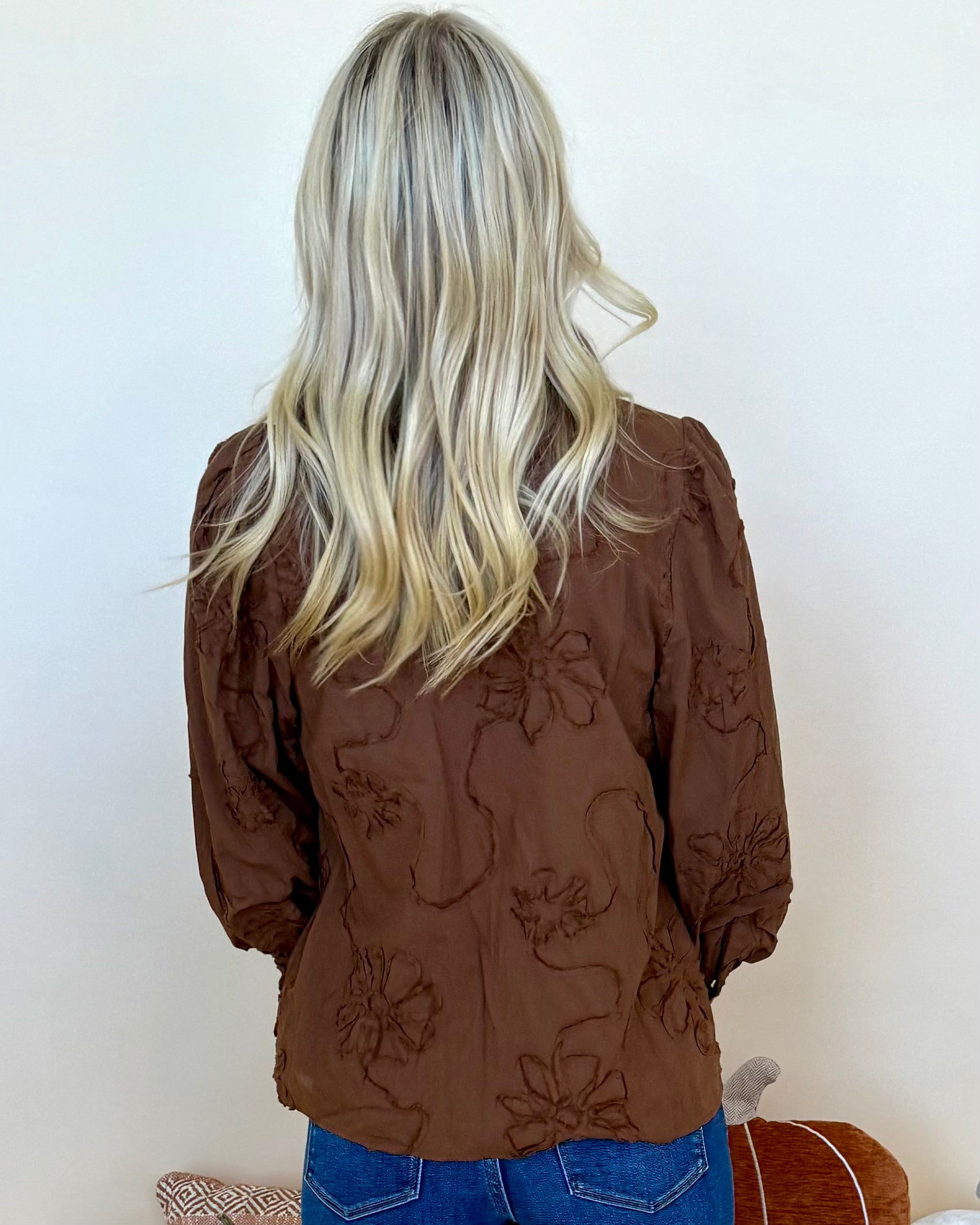 Best In Bloom Brown Embroidered Top-Shop-Womens-Boutique-Clothing