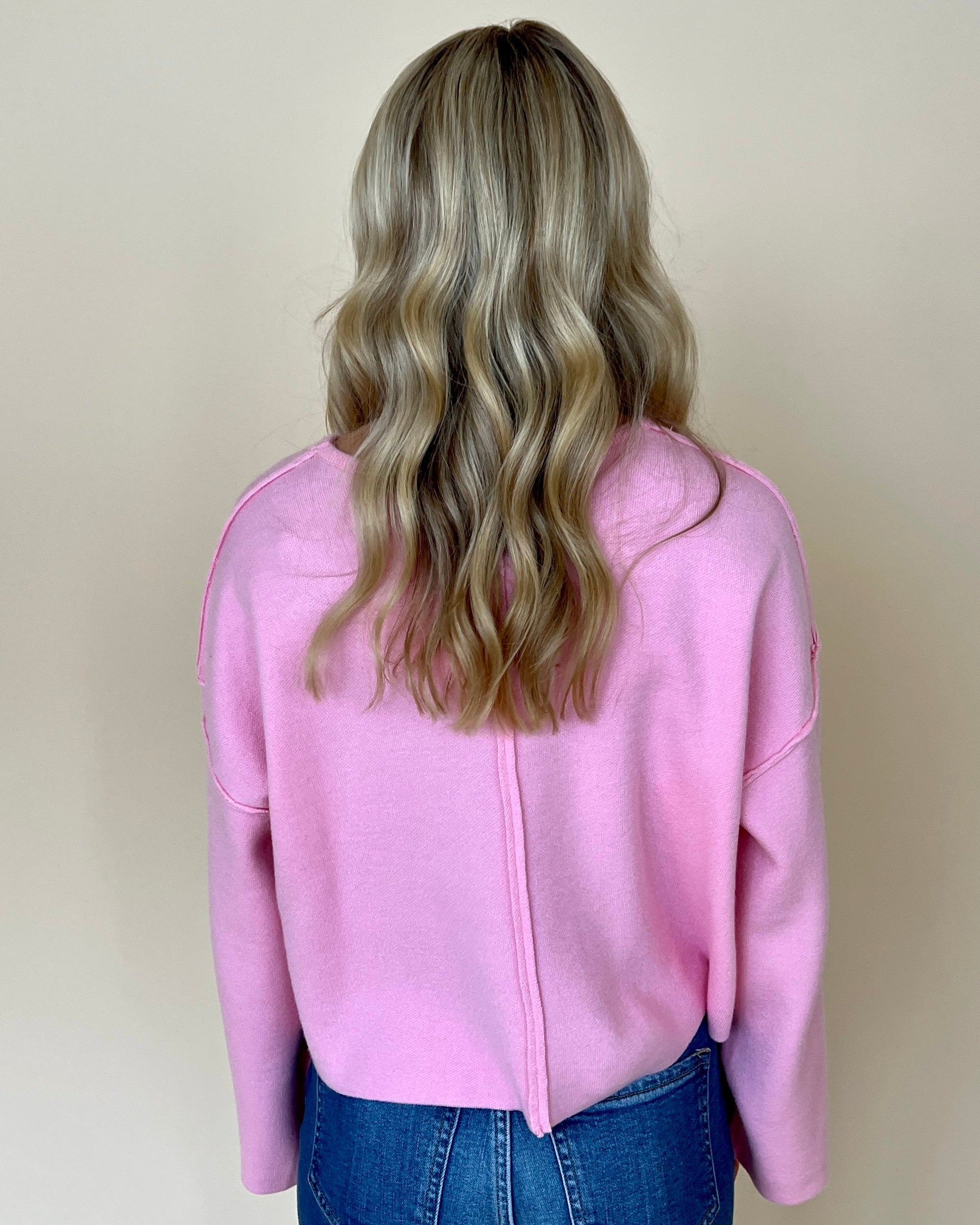 Put You First Bubble Gum Sweater-Shop-Womens-Boutique-Clothing
