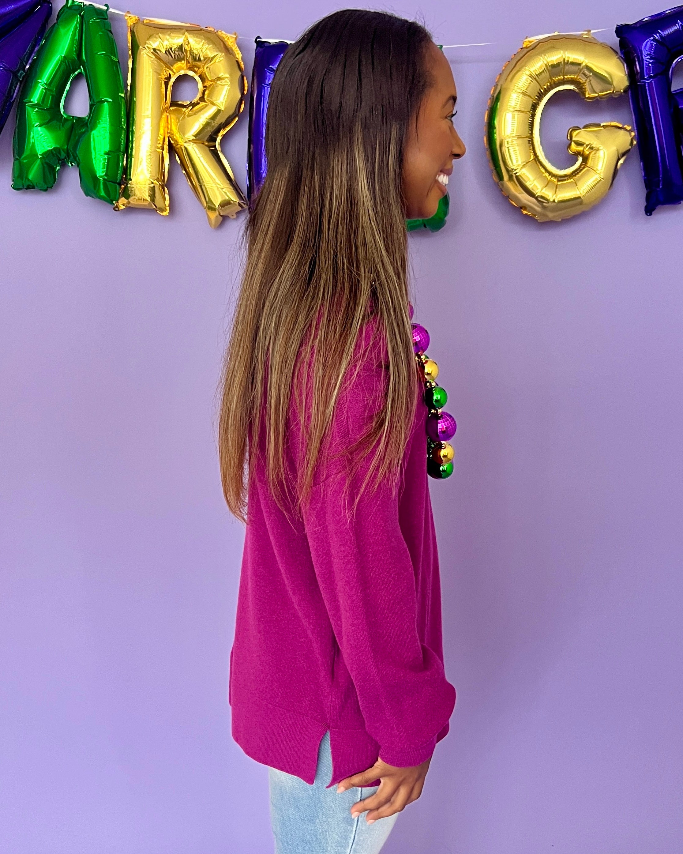 Catch Yourself Magenta Sweater-Shop-Womens-Boutique-Clothing