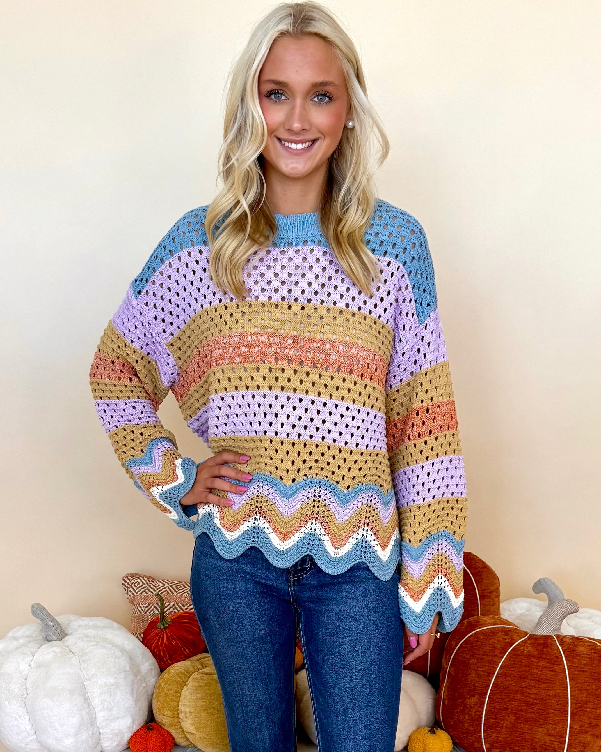 Step Into Style Vintage Lilac Wavy Sweater-Shop-Womens-Boutique-Clothing