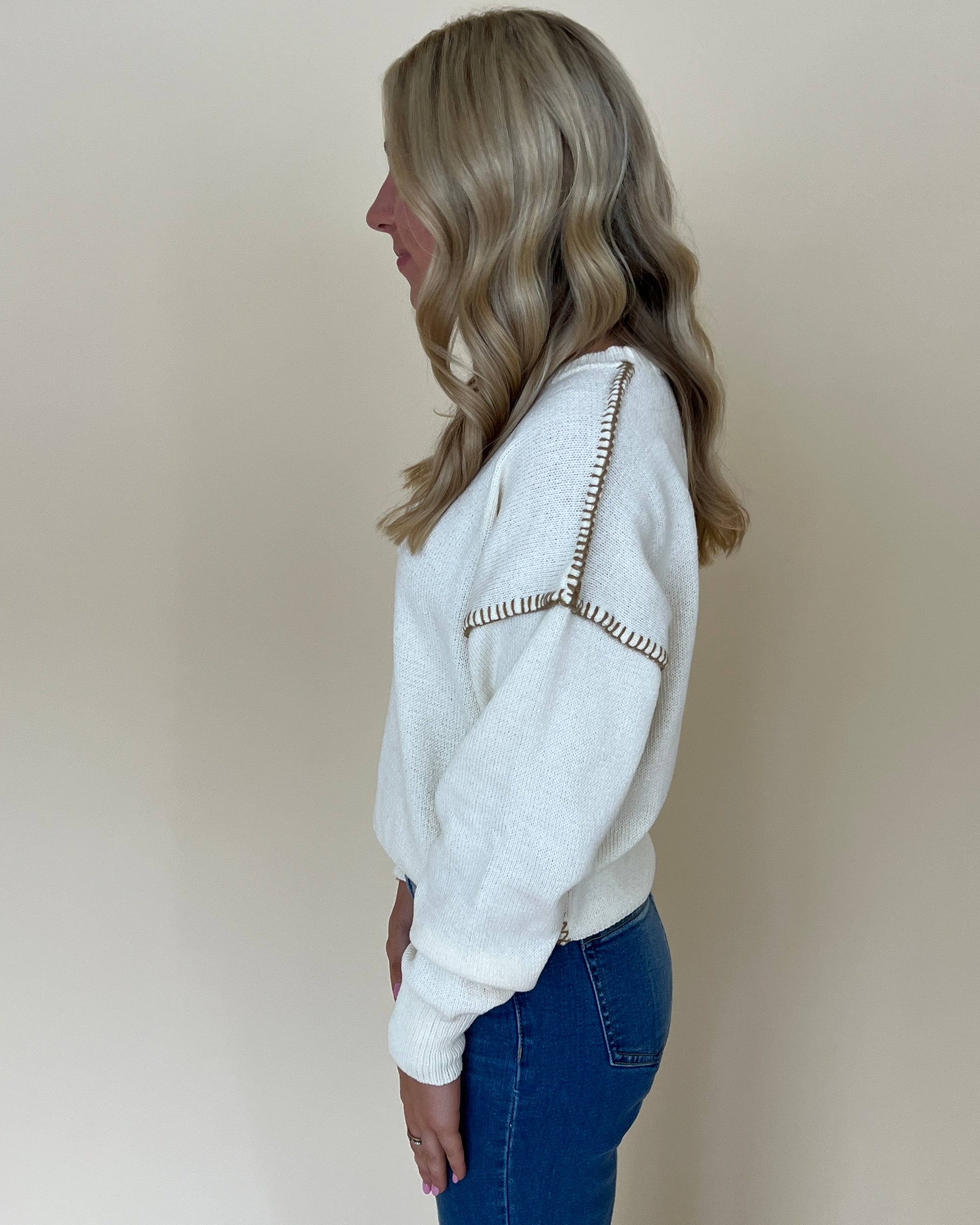 Hear Me Out Off White Pullover Sweater-Shop-Womens-Boutique-Clothing