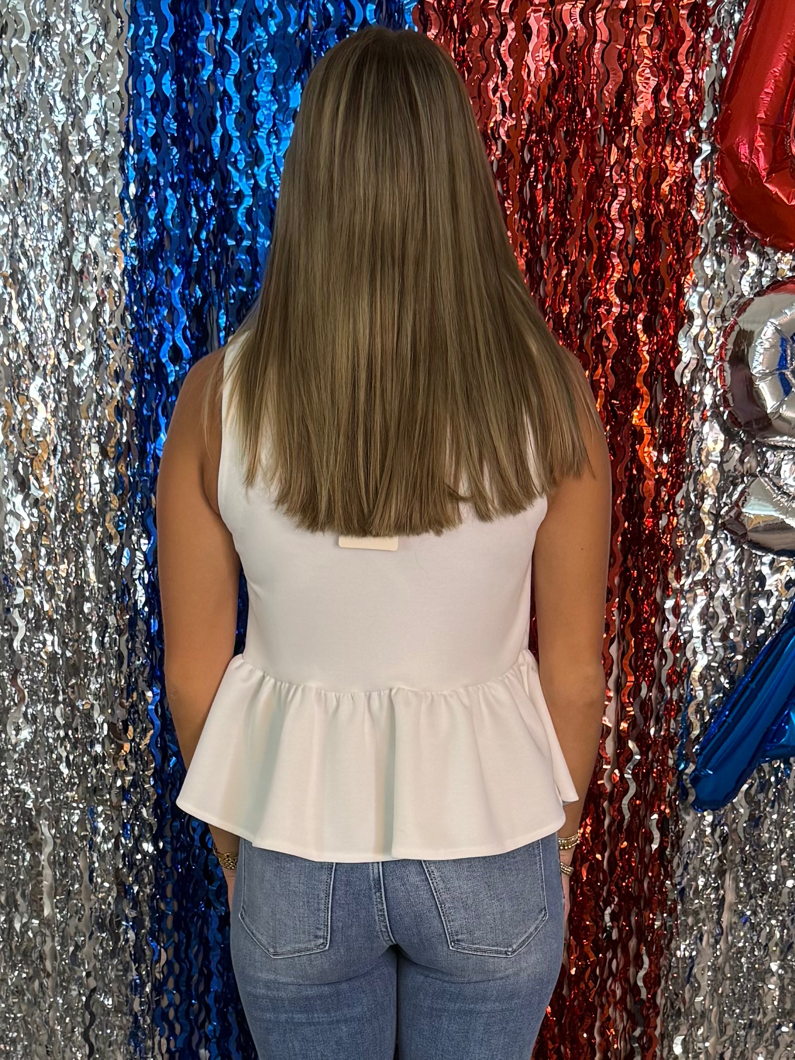 Golden Girl Off White Peplum Top-Shop-Womens-Boutique-Clothing