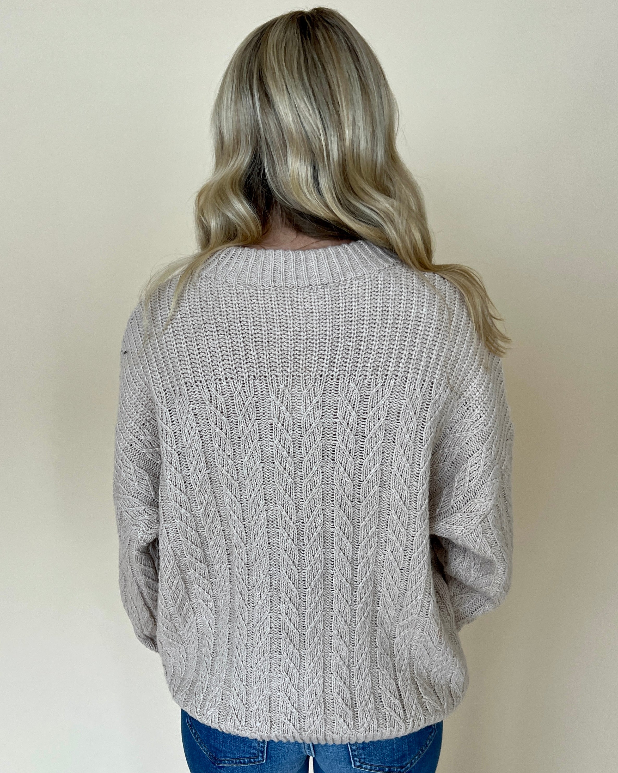 More To Say Sand Crochet Knit Sweater-Shop-Womens-Boutique-Clothing