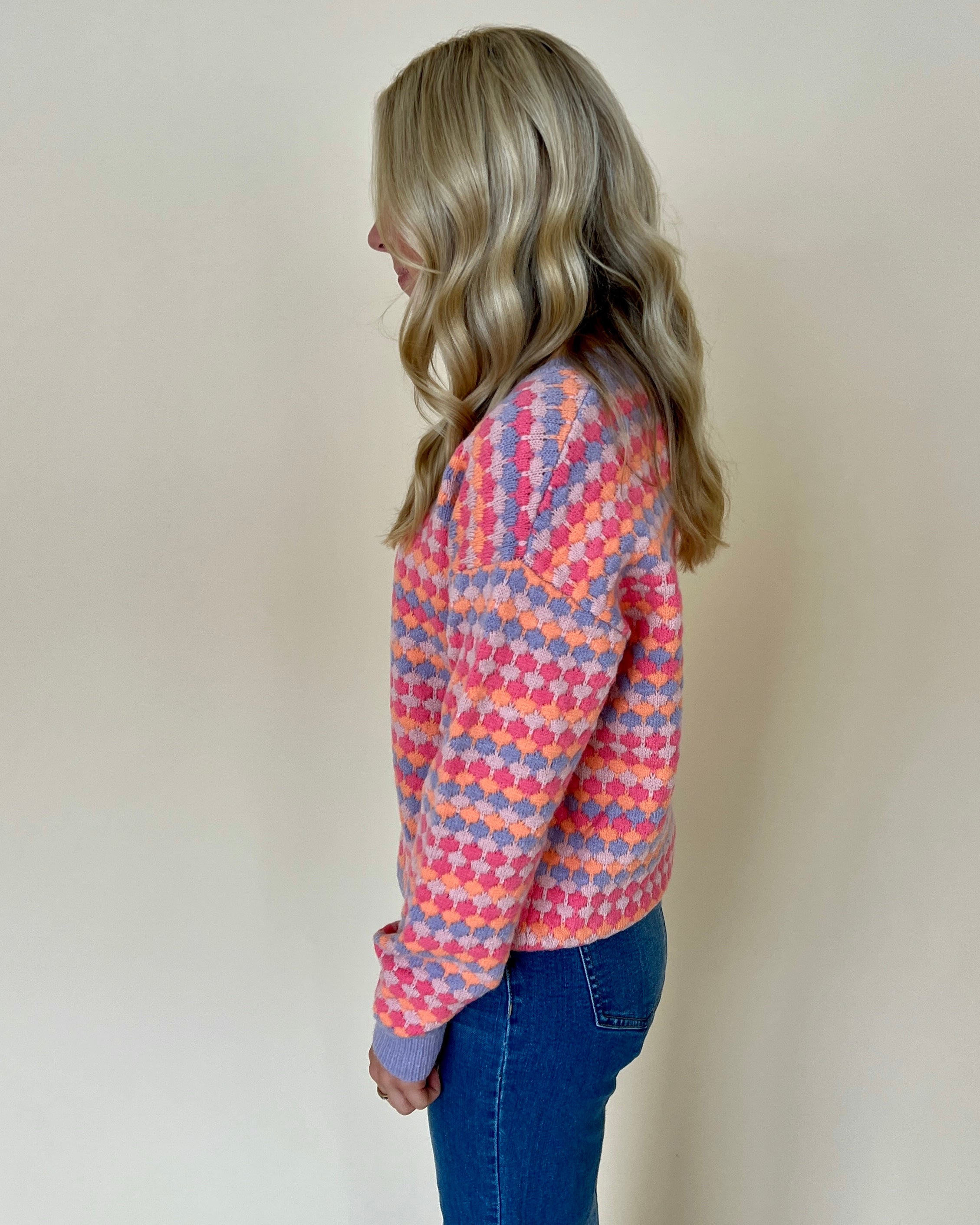 Always Fun Lavender Multi Colored Sweater-Shop-Womens-Boutique-Clothing