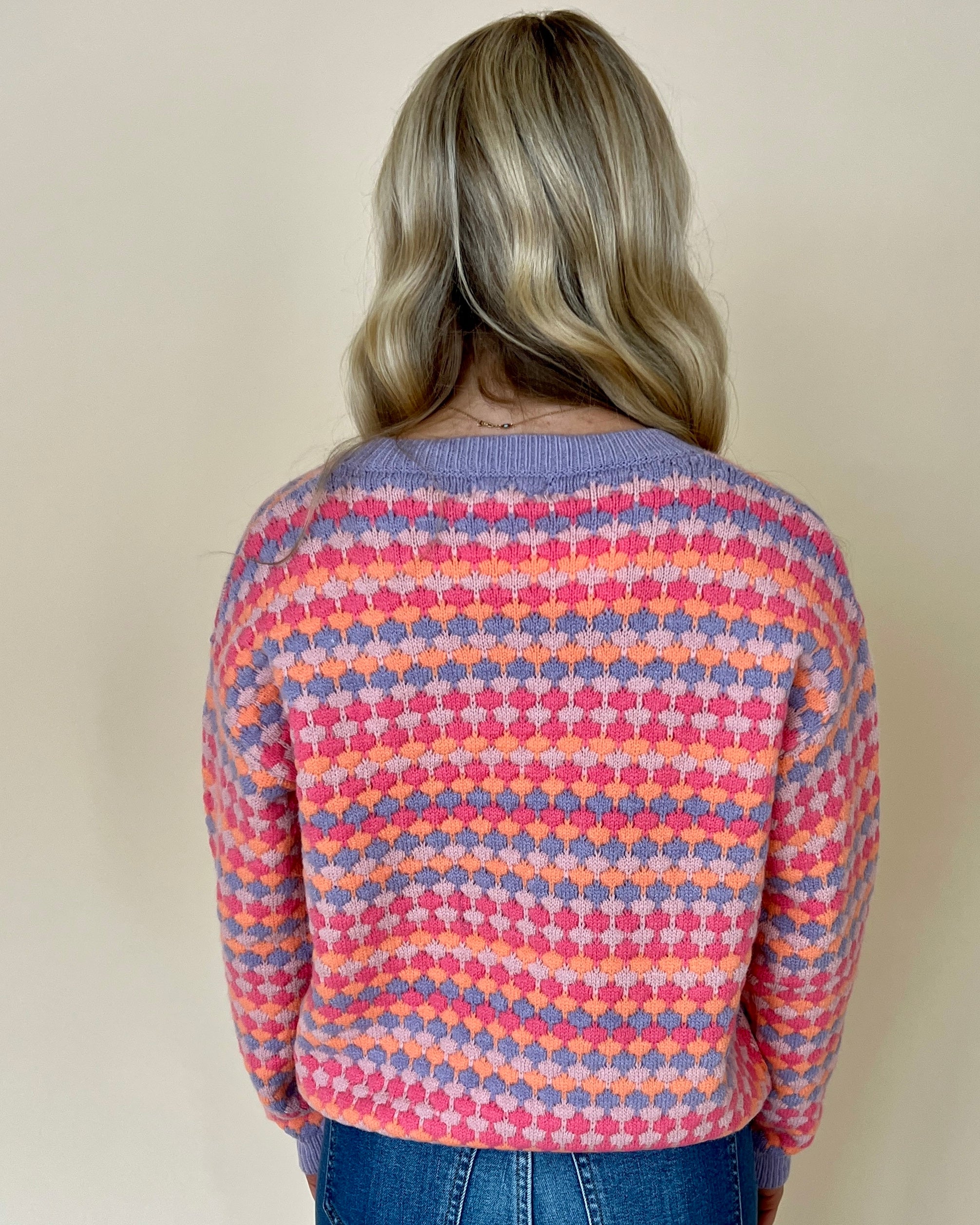 Always Fun Lavender Multi Colored Sweater-Shop-Womens-Boutique-Clothing
