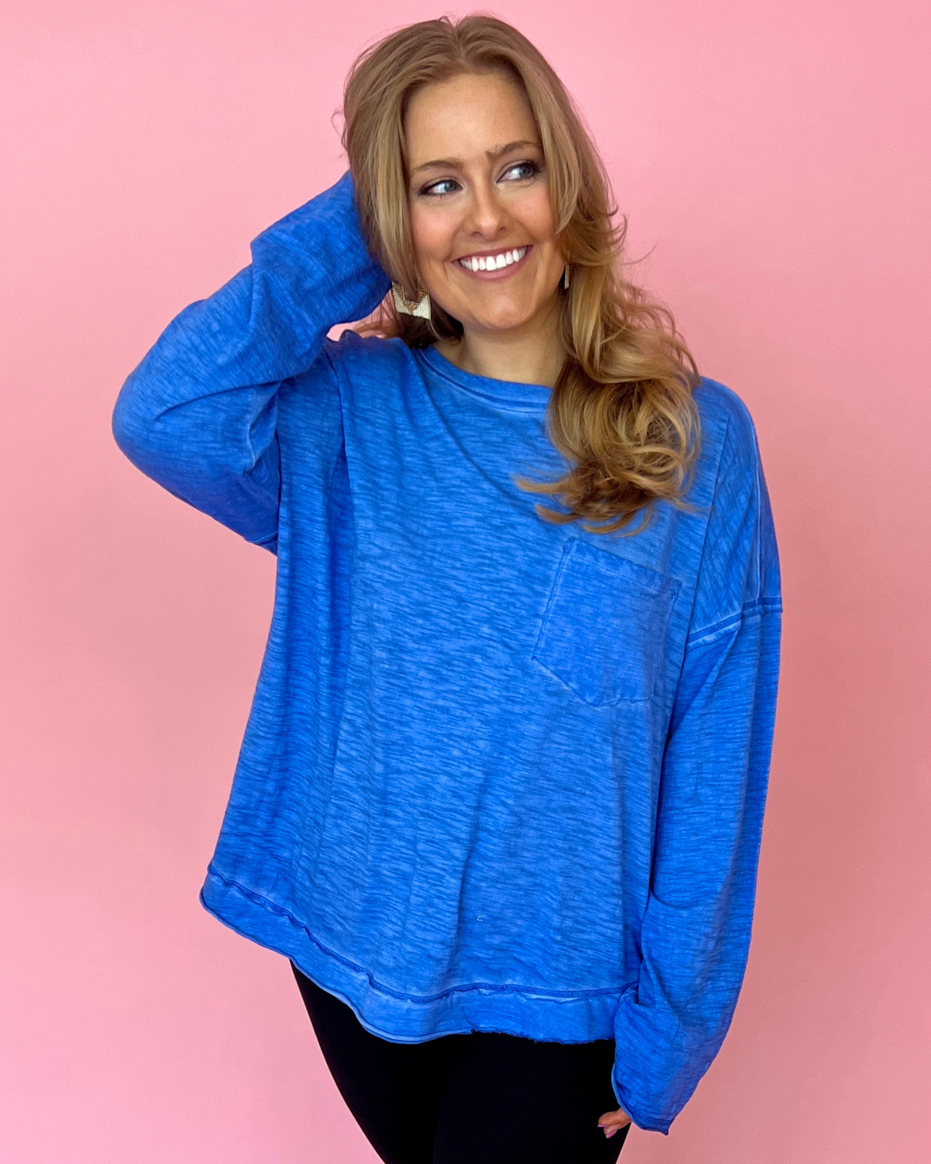 Before Dawn Denim Plus Mineral Pocket Top-Shop-Womens-Boutique-Clothing