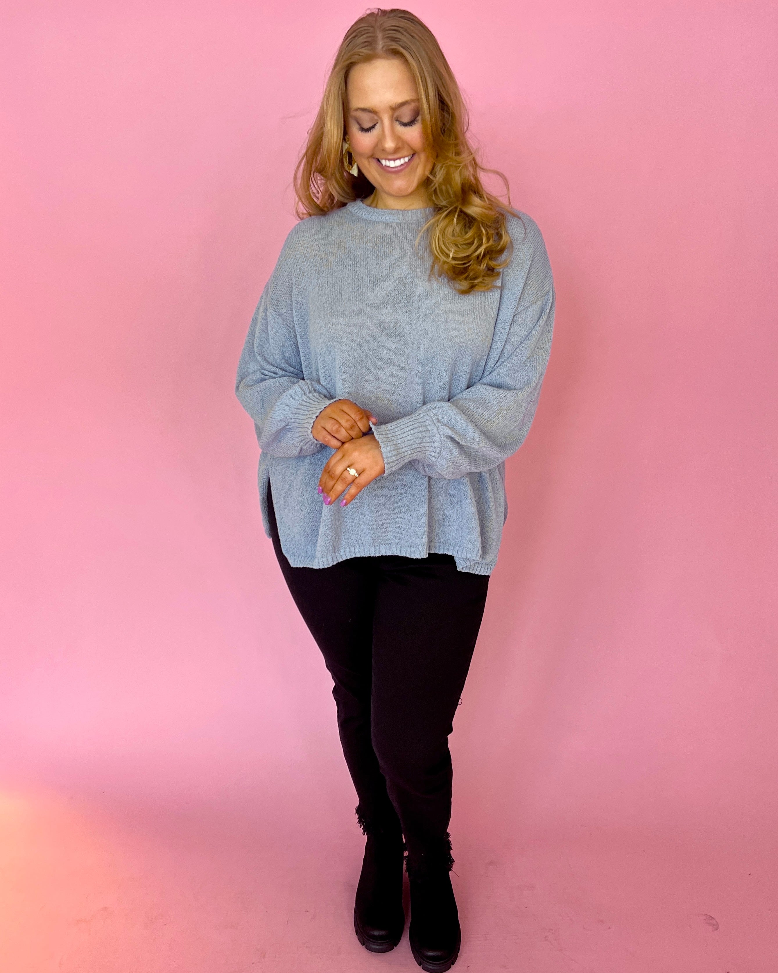 Spice It Up Dusk Blue Plus Size Knit Sweater-Shop-Womens-Boutique-Clothing