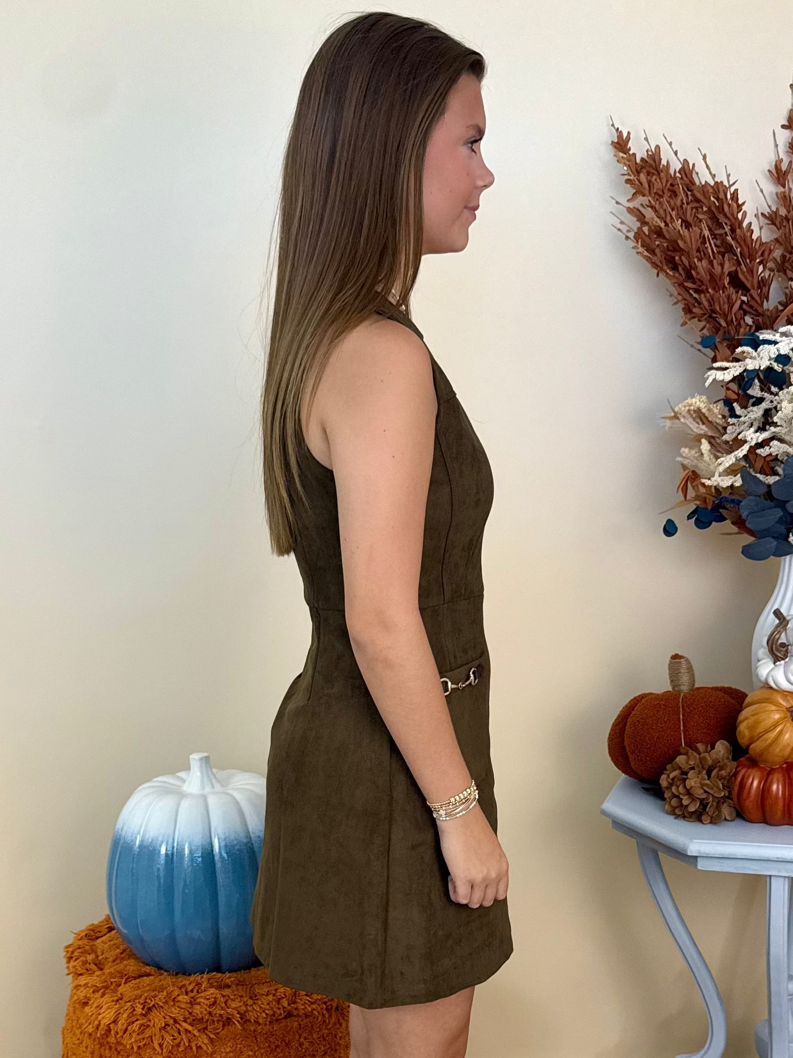 Feels Like Fall Wood Sleeveless Dress-Shop-Womens-Boutique-Clothing