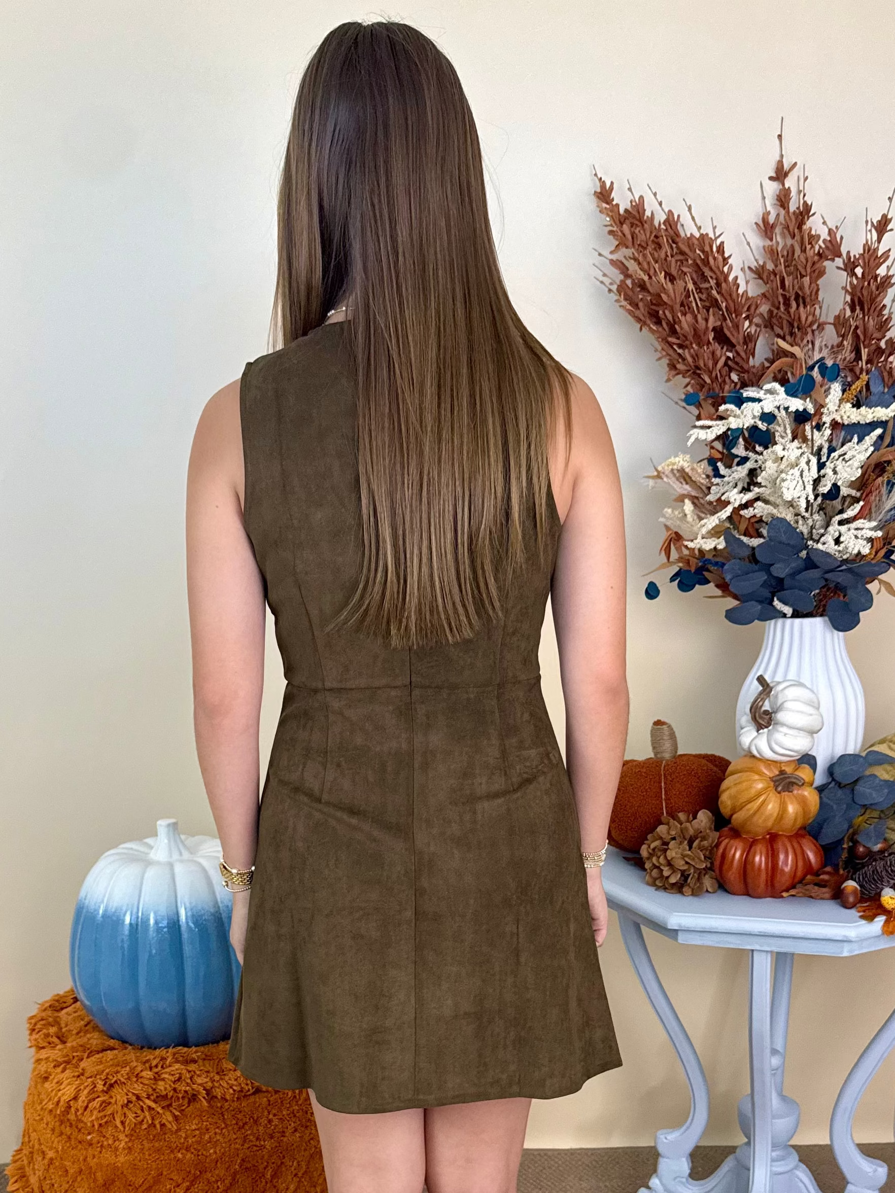 Feels Like Fall Wood Sleeveless Dress-Shop-Womens-Boutique-Clothing
