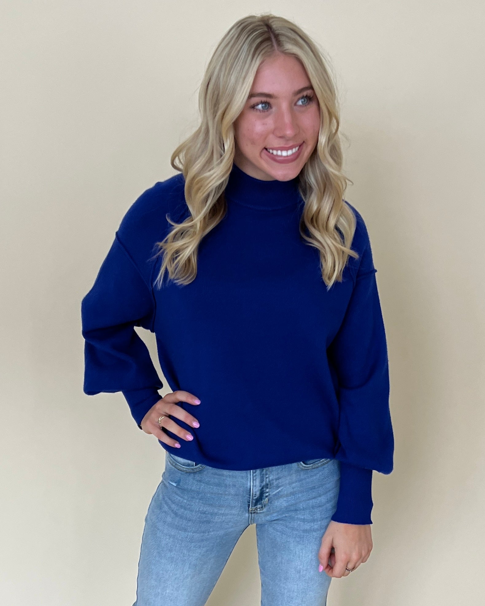 Cool Breeze Royal Blue Knit Sweater-Shop-Womens-Boutique-Clothing