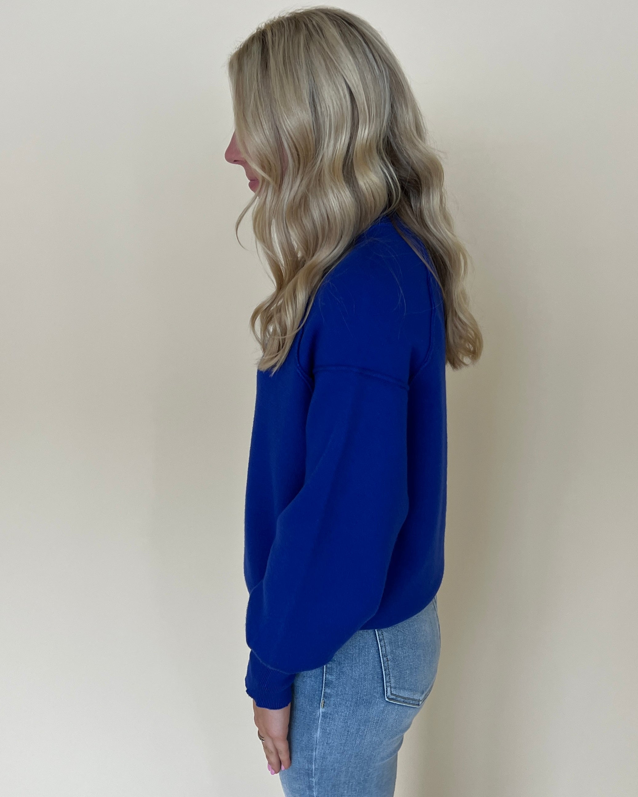Cool Breeze Royal Blue Knit Sweater-Shop-Womens-Boutique-Clothing
