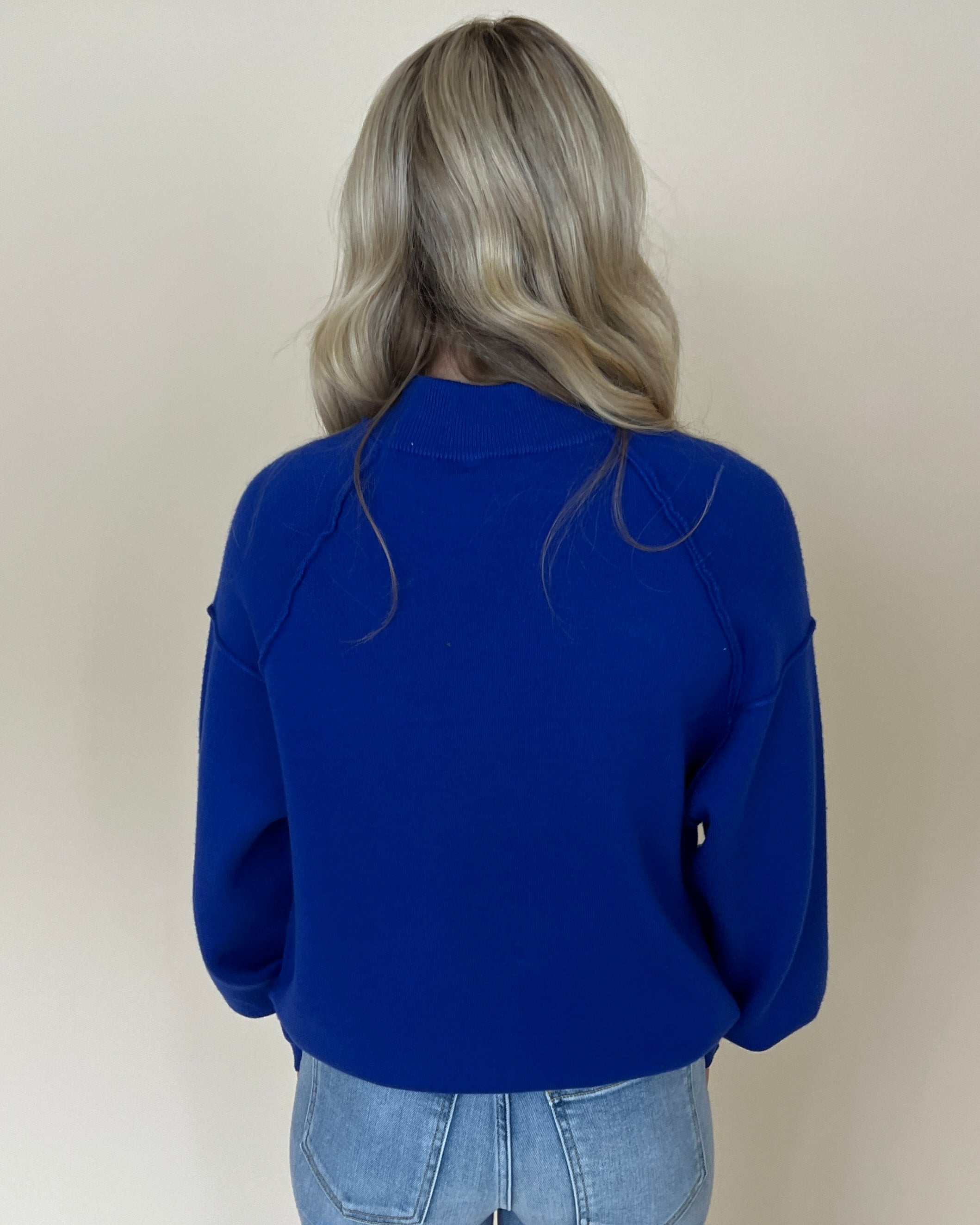 Cool Breeze Royal Blue Knit Sweater-Shop-Womens-Boutique-Clothing