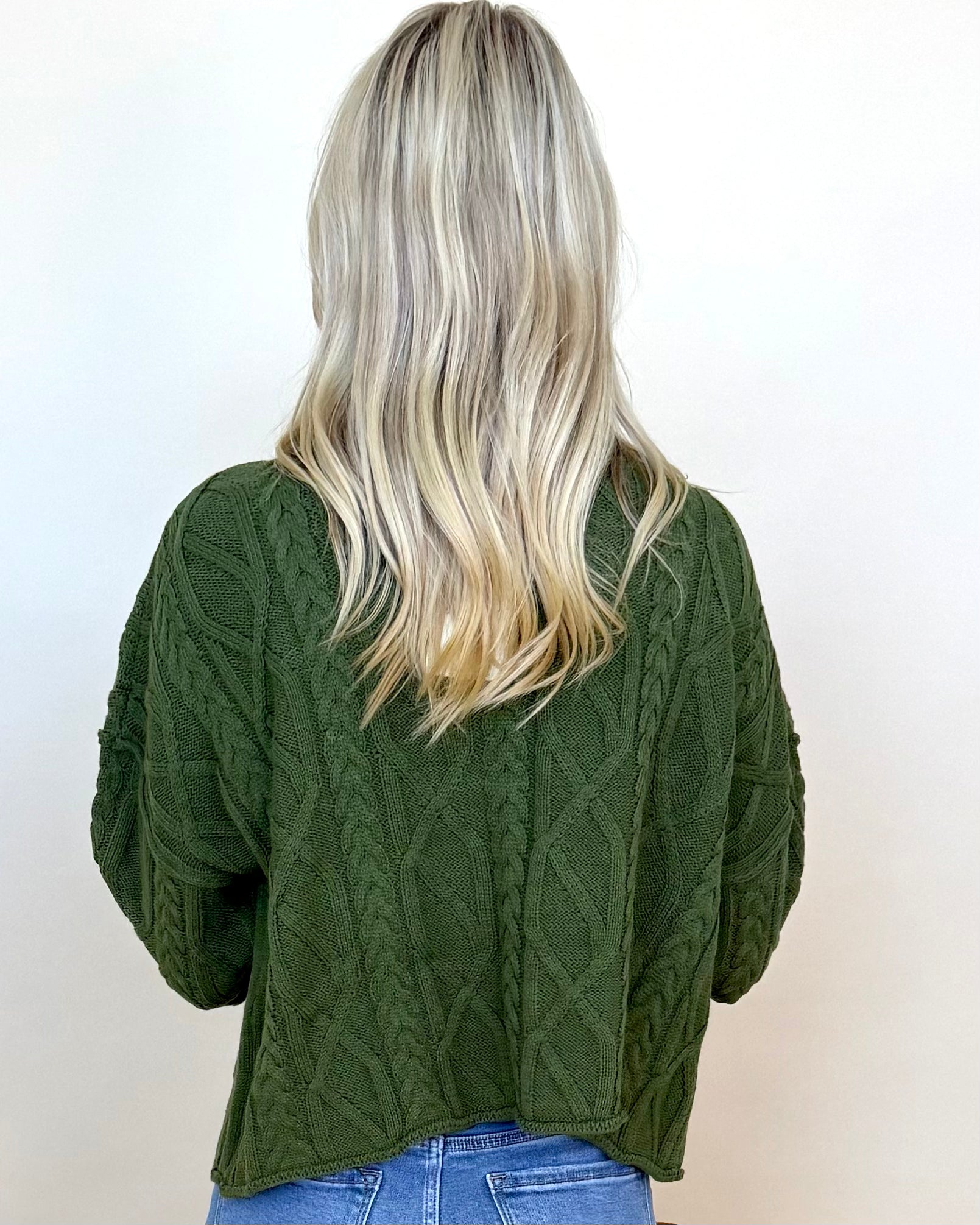 Cherish You Olive Cable Sweater-Shop-Womens-Boutique-Clothing