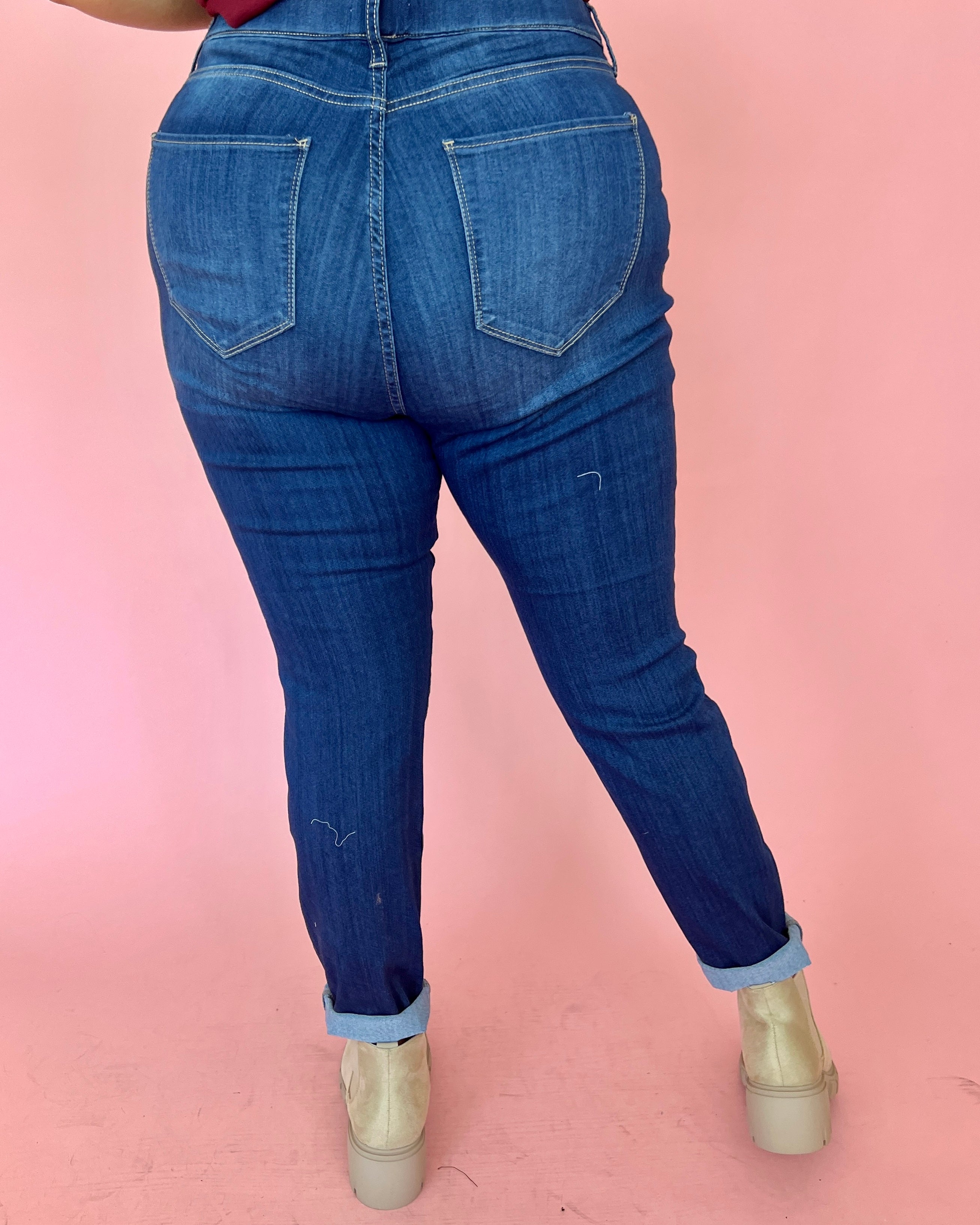 Casual Feelings Plus Dark Denim Jeans-Shop-Womens-Boutique-Clothing