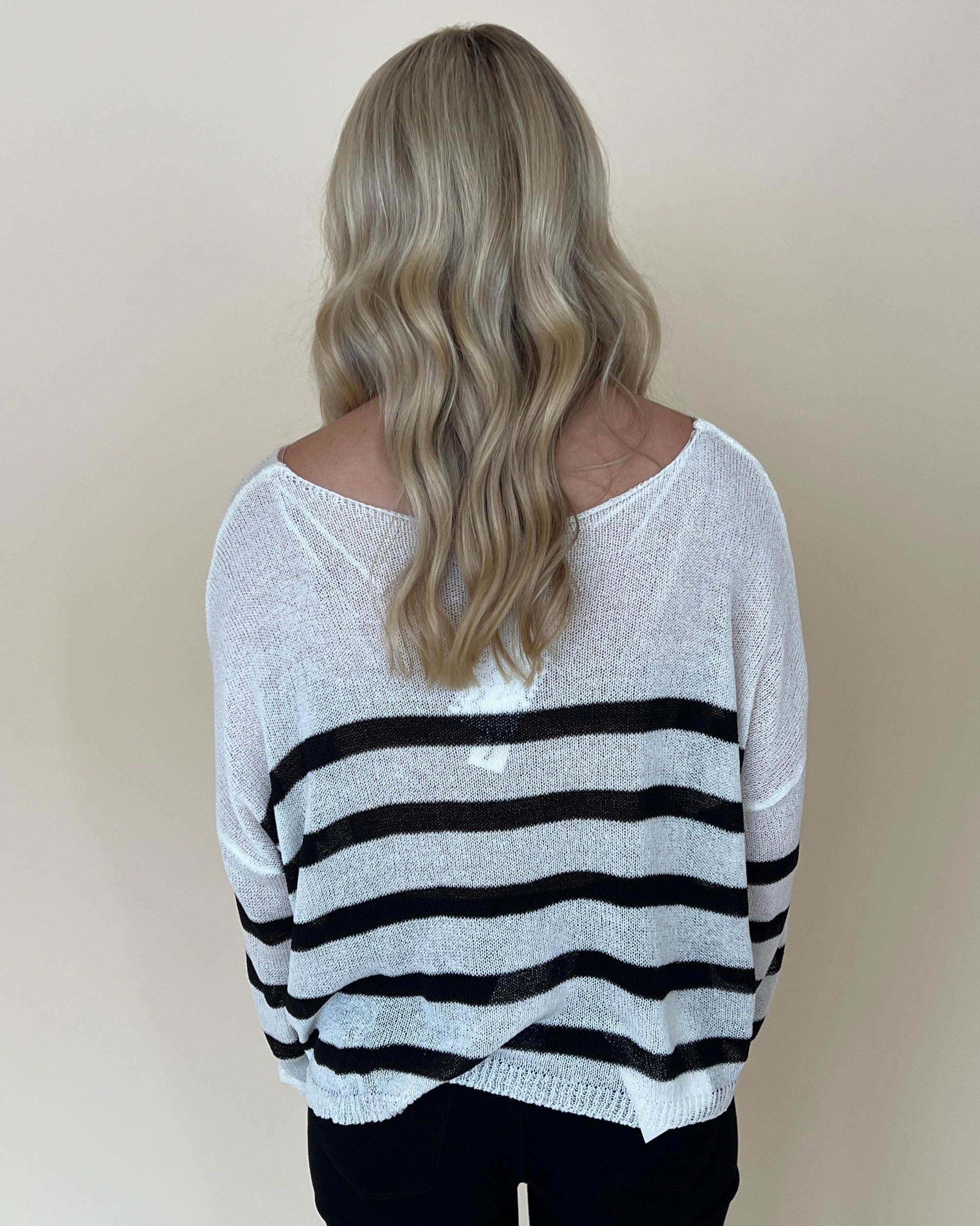 In Control White Stripe Sweater-Shop-Womens-Boutique-Clothing