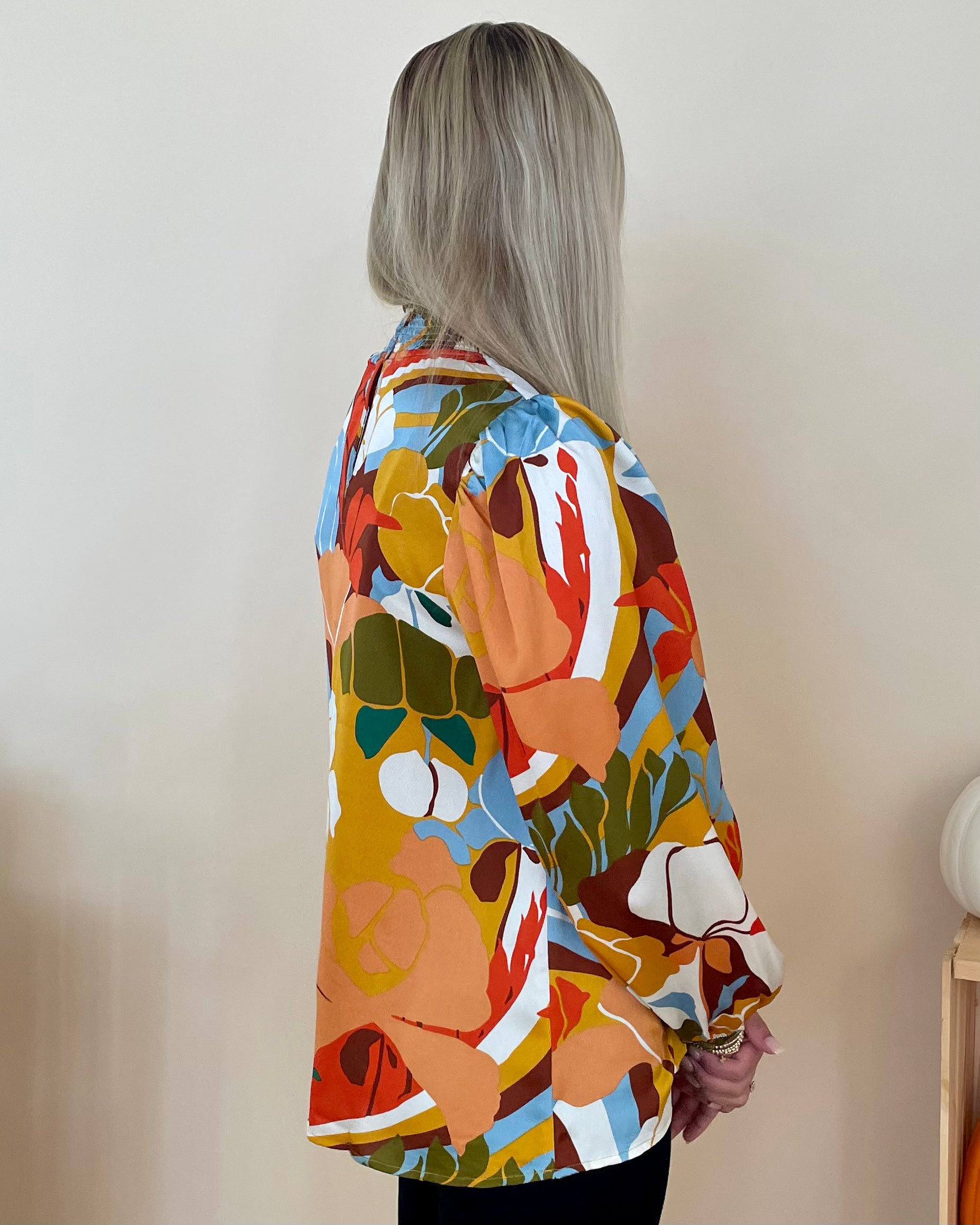 Talk Sweetly Mustard Mix Floral Top-Shop-Womens-Boutique-Clothing