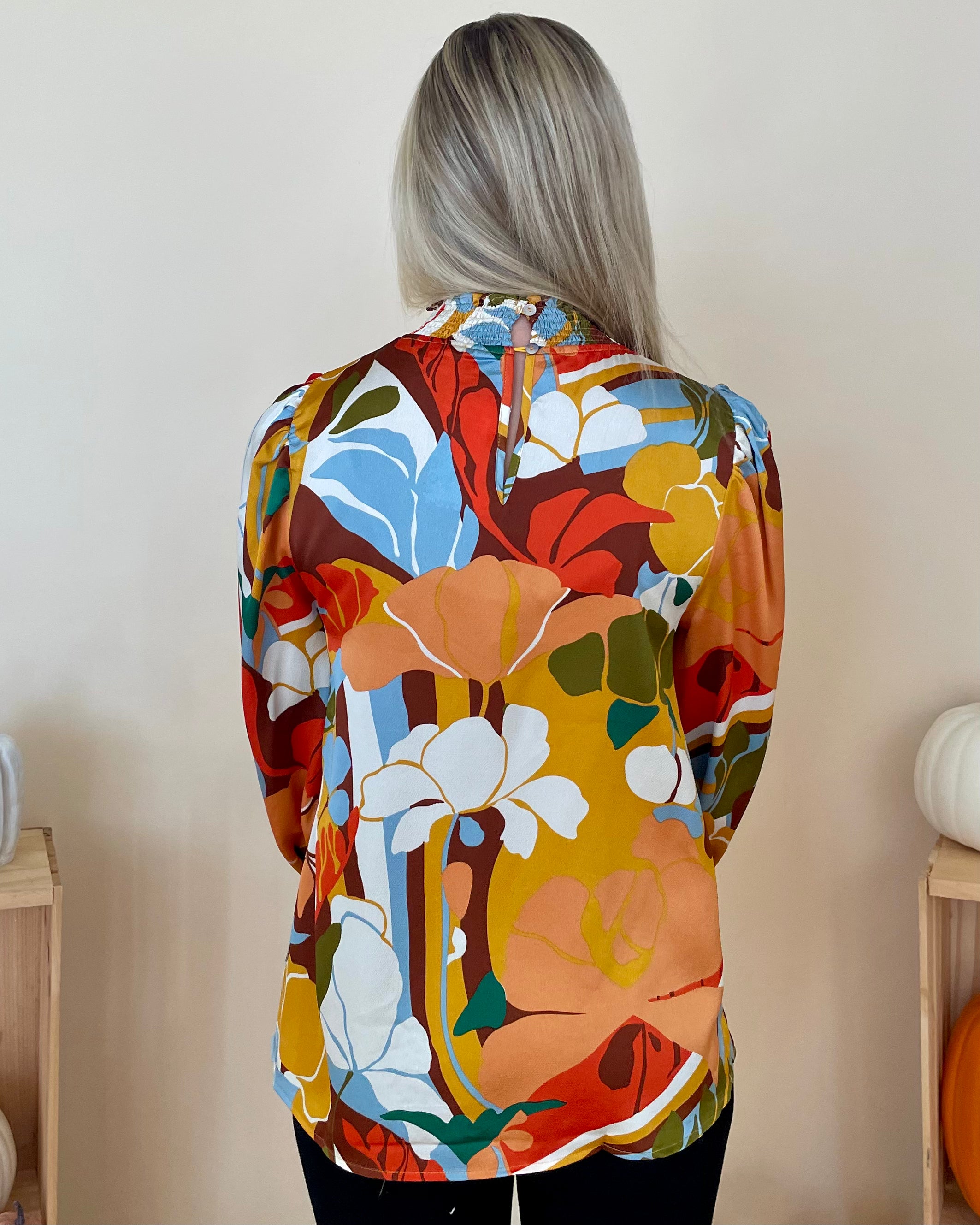 Talk Sweetly Mustard Mix Floral Top-Shop-Womens-Boutique-Clothing