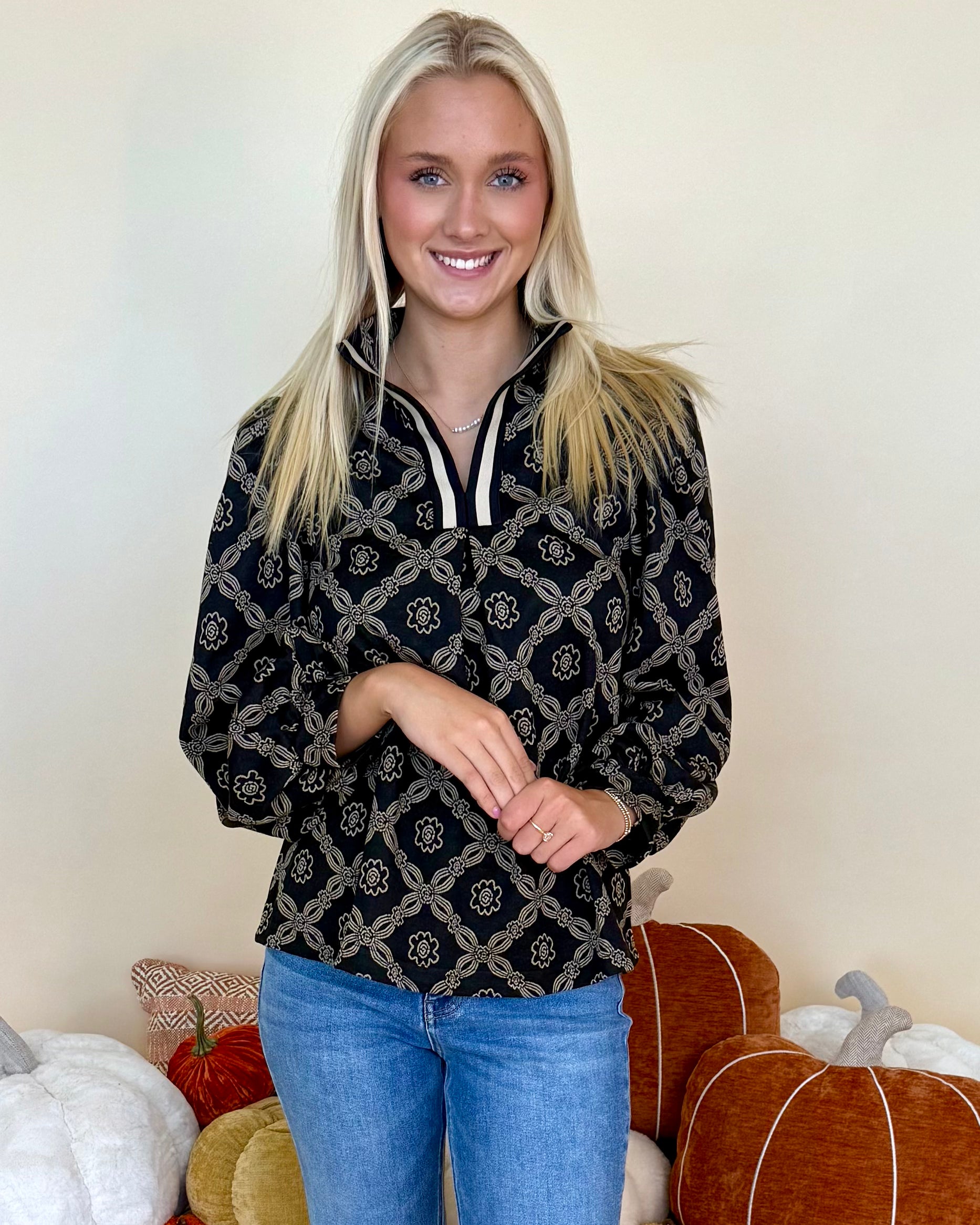 Delicate Days Black Abstract Band Top-Shop-Womens-Boutique-Clothing