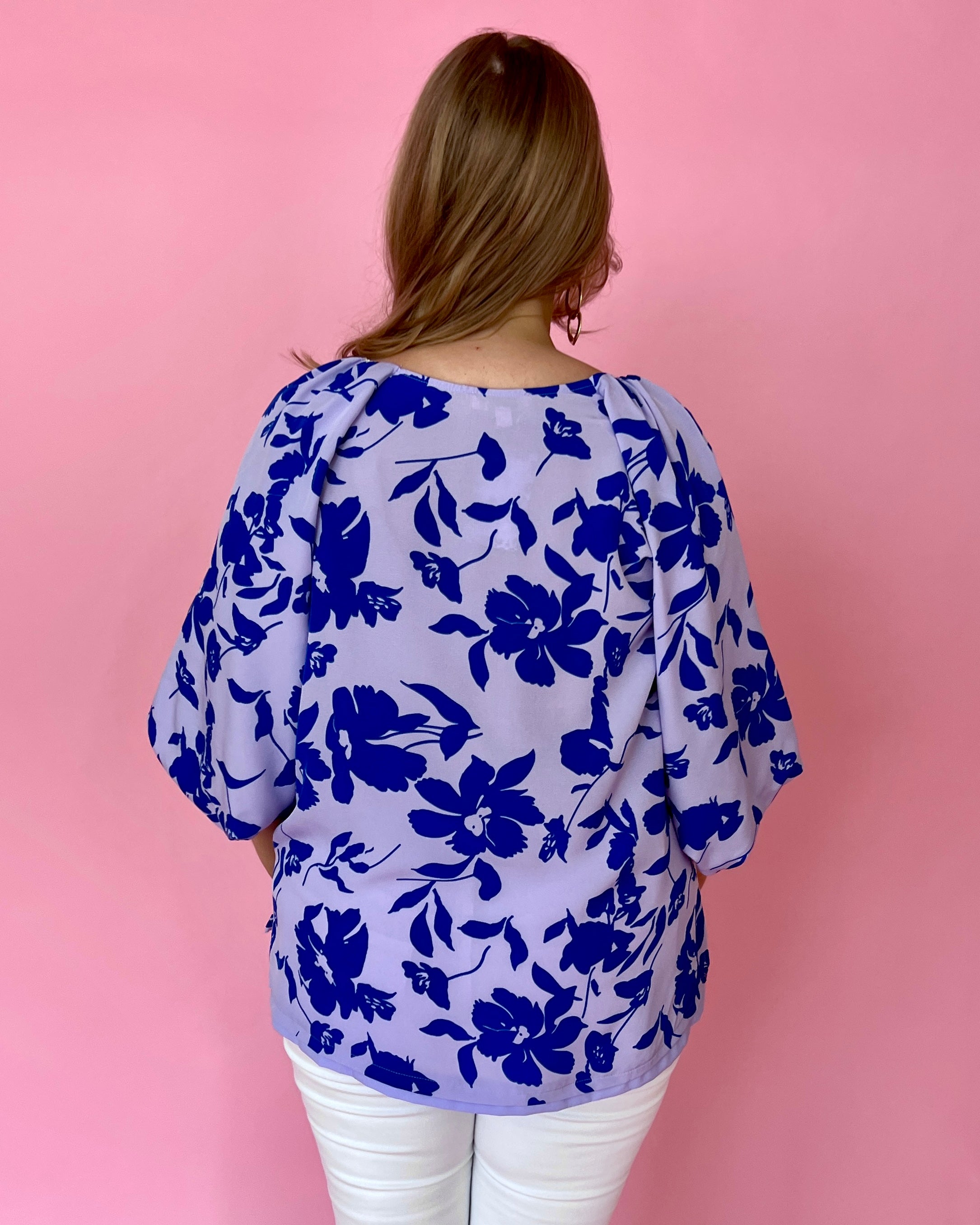 Sandy Steps Lavender Plus Floral Print Boat Neck Top-Shop-Womens-Boutique-Clothing