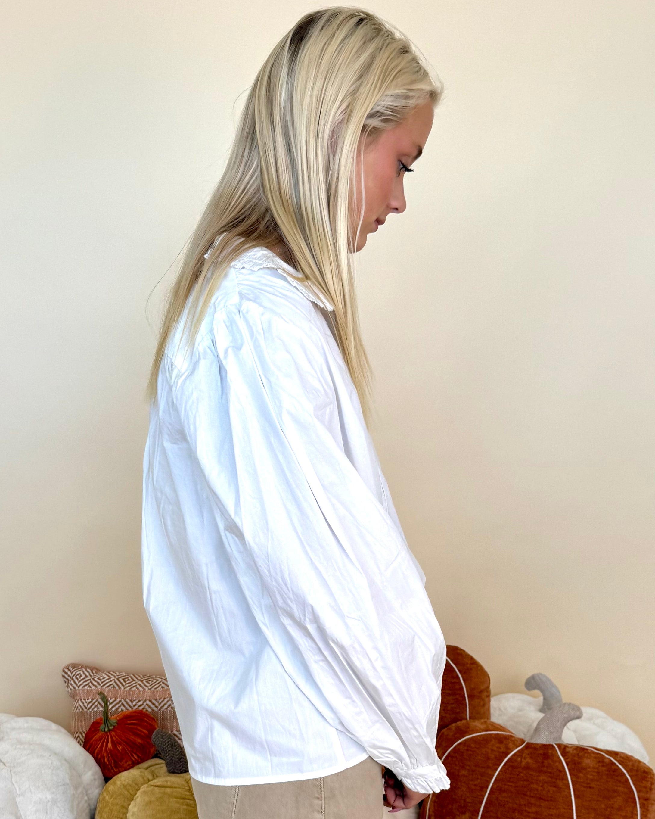 Ideal Crush Off White Ruffle Button Top-Shop-Womens-Boutique-Clothing