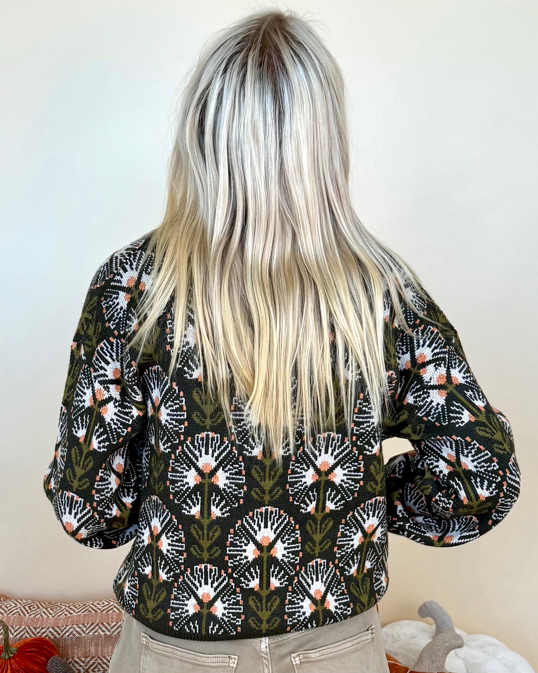 There's Always Hope Olive Print Sweater-Shop-Womens-Boutique-Clothing