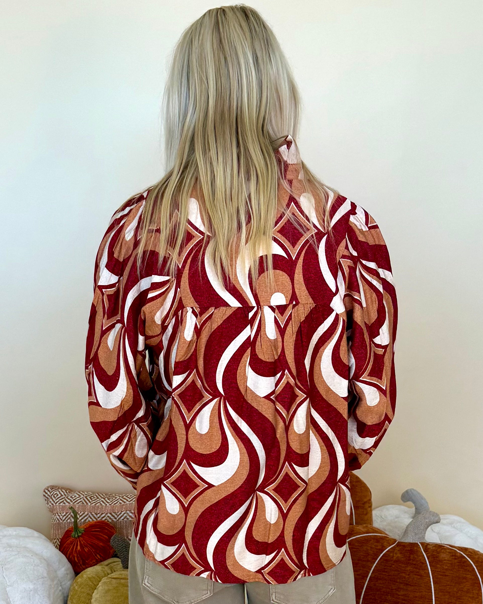 Sweet To Me Red Geometrical Top-Shop-Womens-Boutique-Clothing