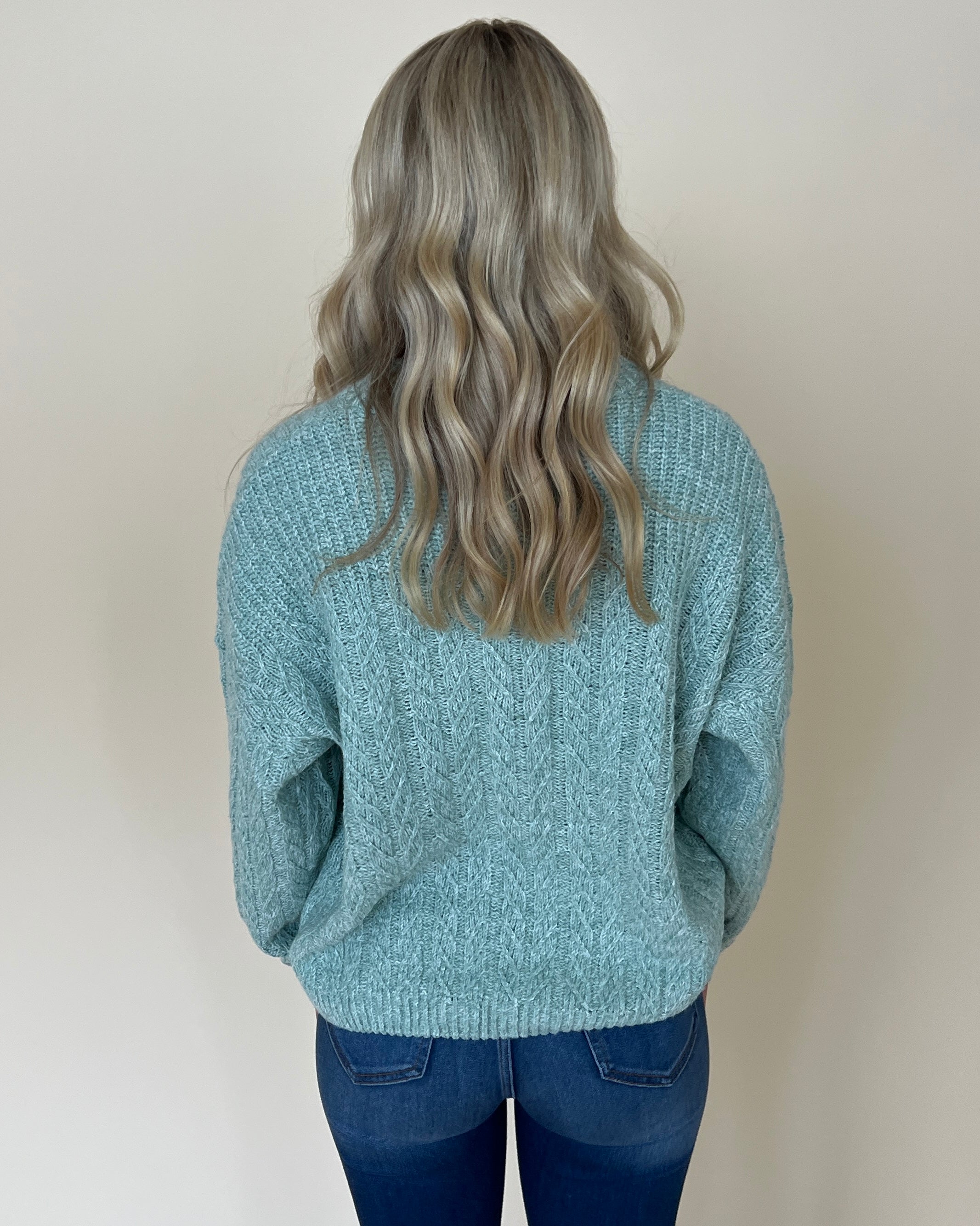 More To Say Sage Crochet Knit Sweater-Shop-Womens-Boutique-Clothing