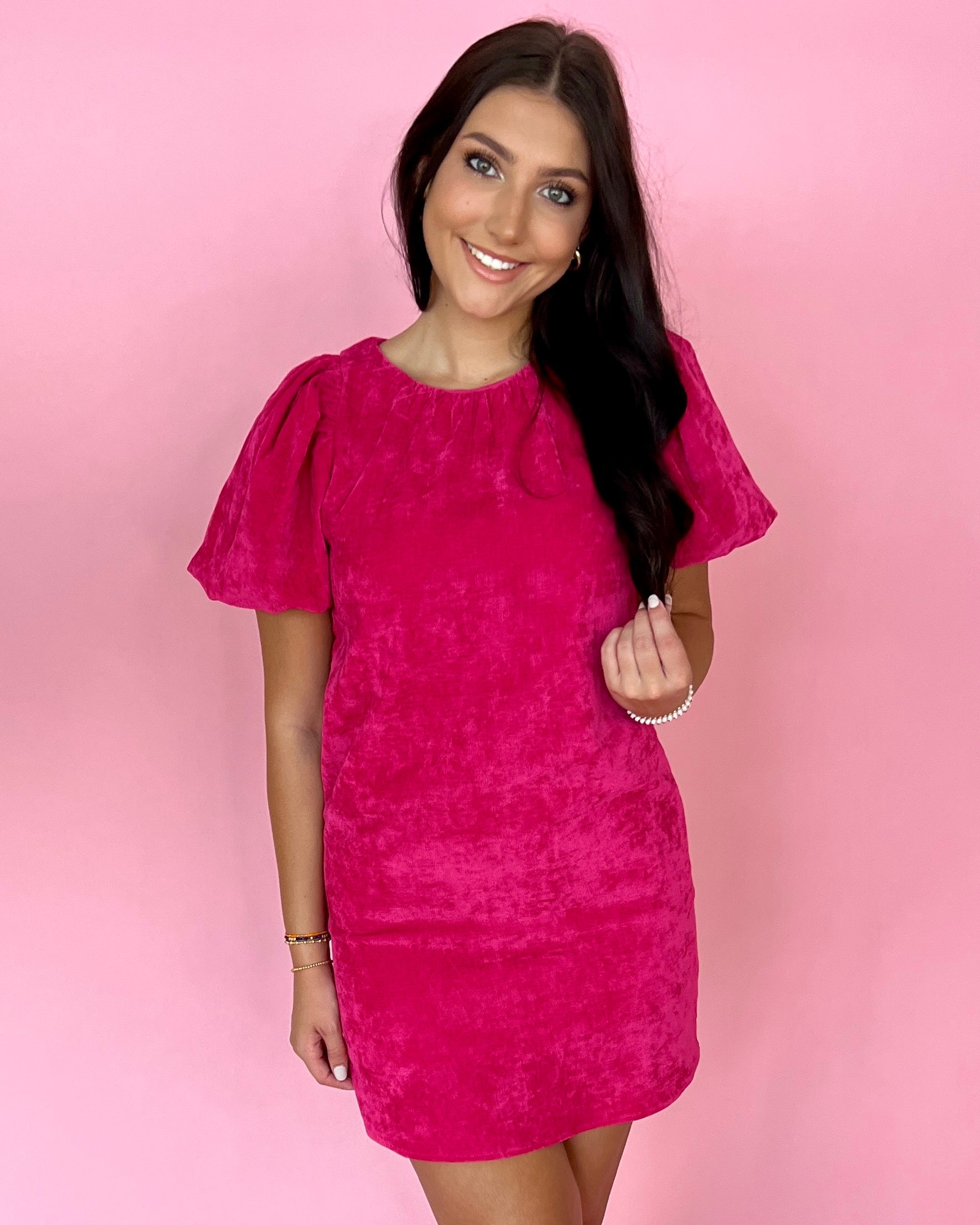 Special Treat Fuchsia Suede Dress-Shop-Womens-Boutique-Clothing