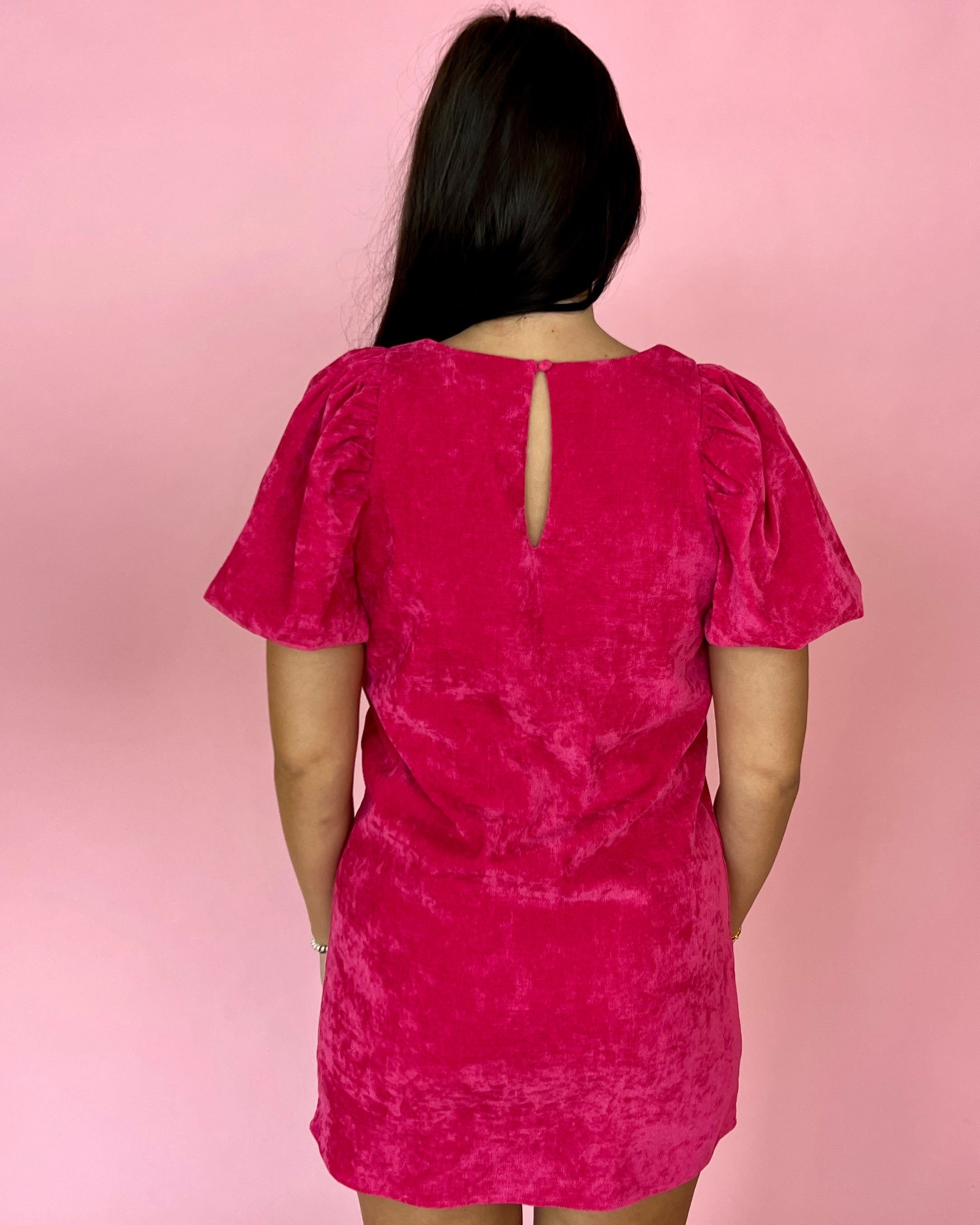 Special Treat Fuchsia Suede Dress-Shop-Womens-Boutique-Clothing