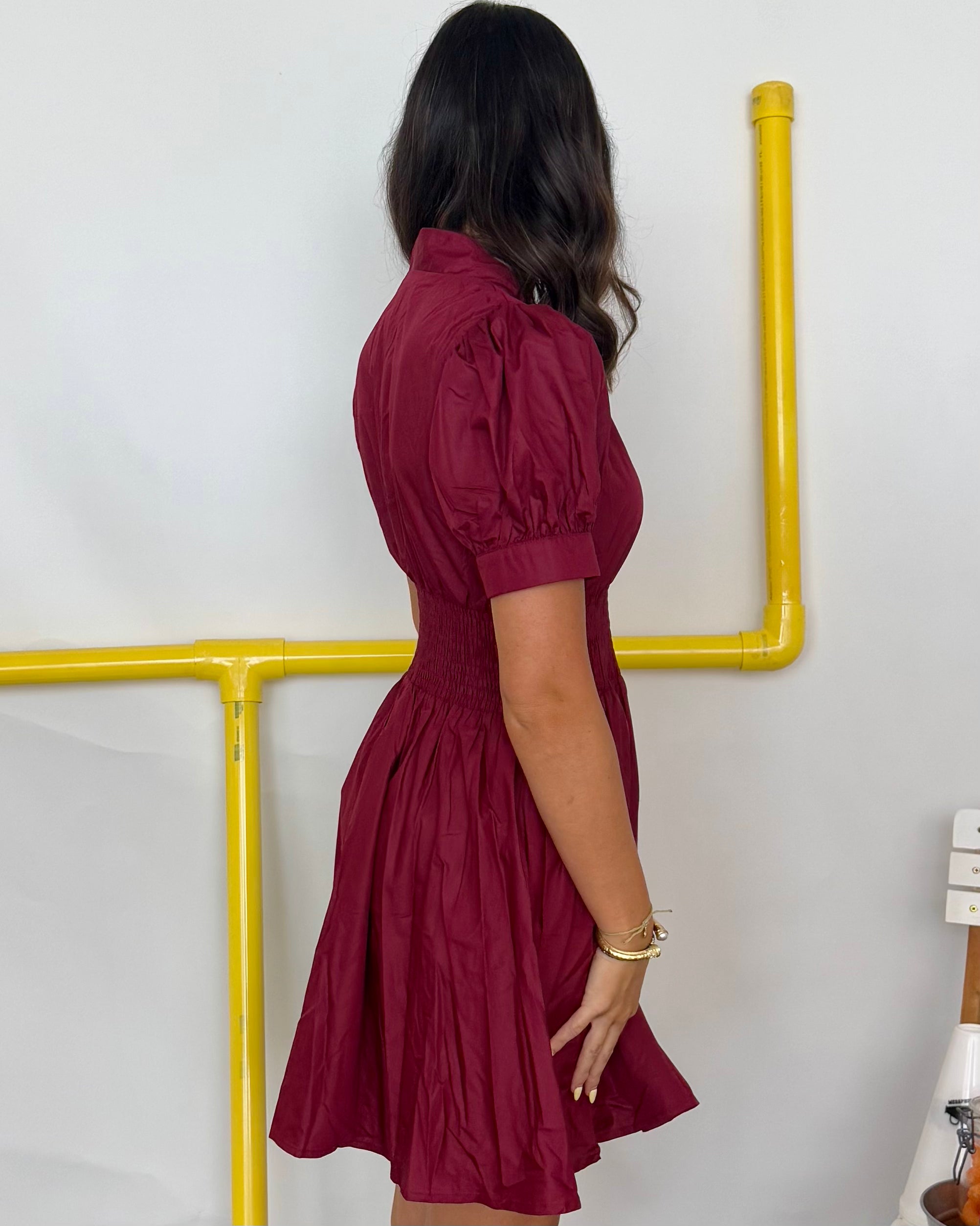 Always Work Burgundy Zipper Dress-Shop-Womens-Boutique-Clothing