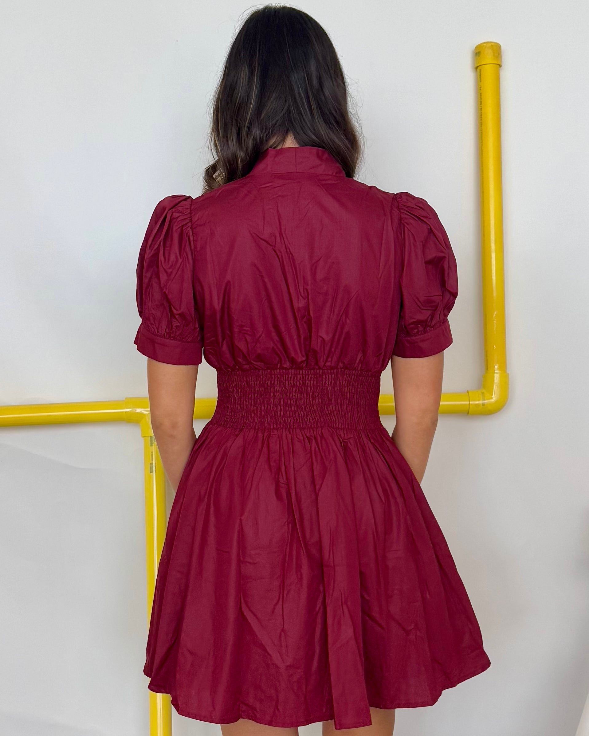Always Work Burgundy Zipper Dress-Shop-Womens-Boutique-Clothing