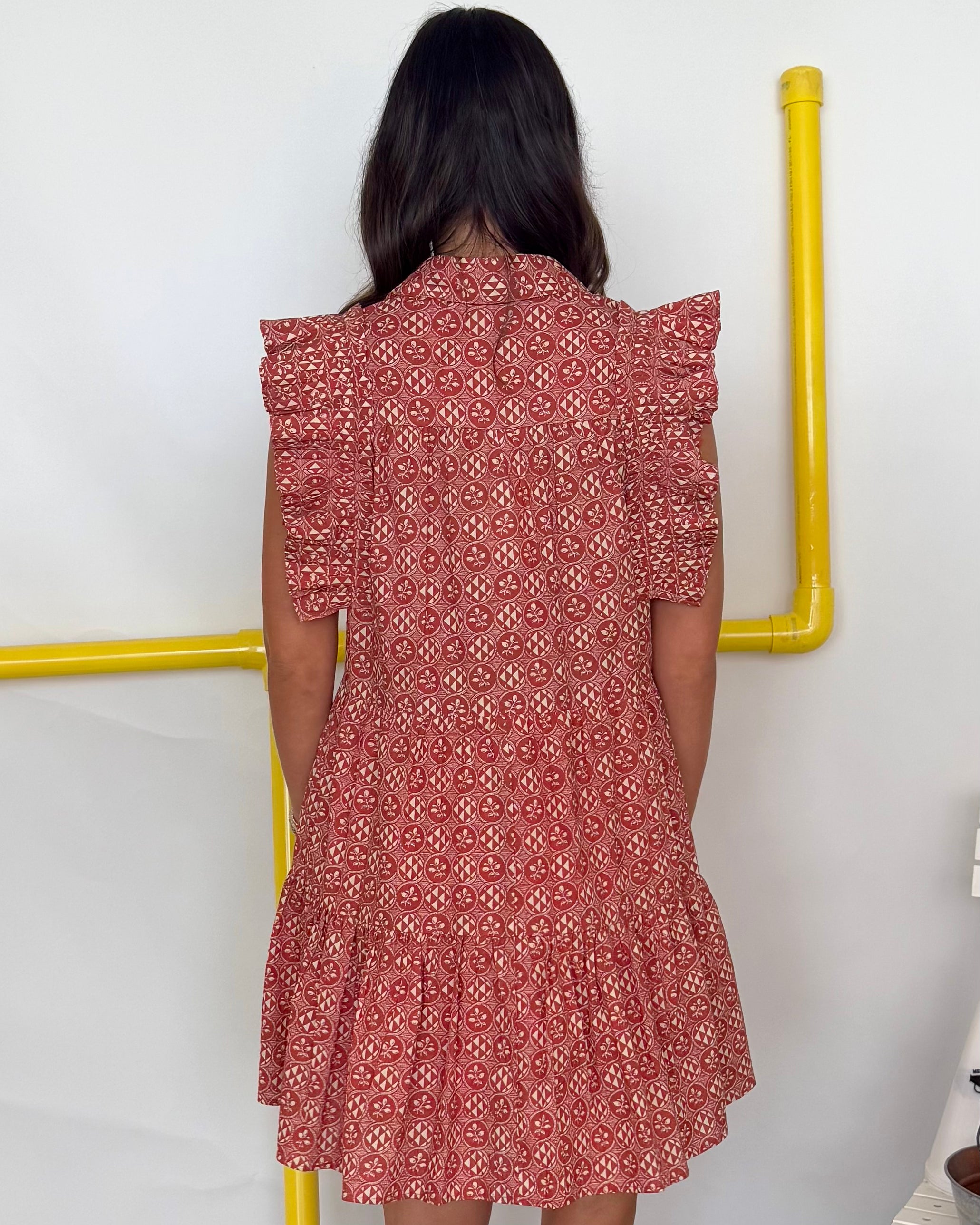 Never Say Never Rust Medallion Print Dress-Shop-Womens-Boutique-Clothing