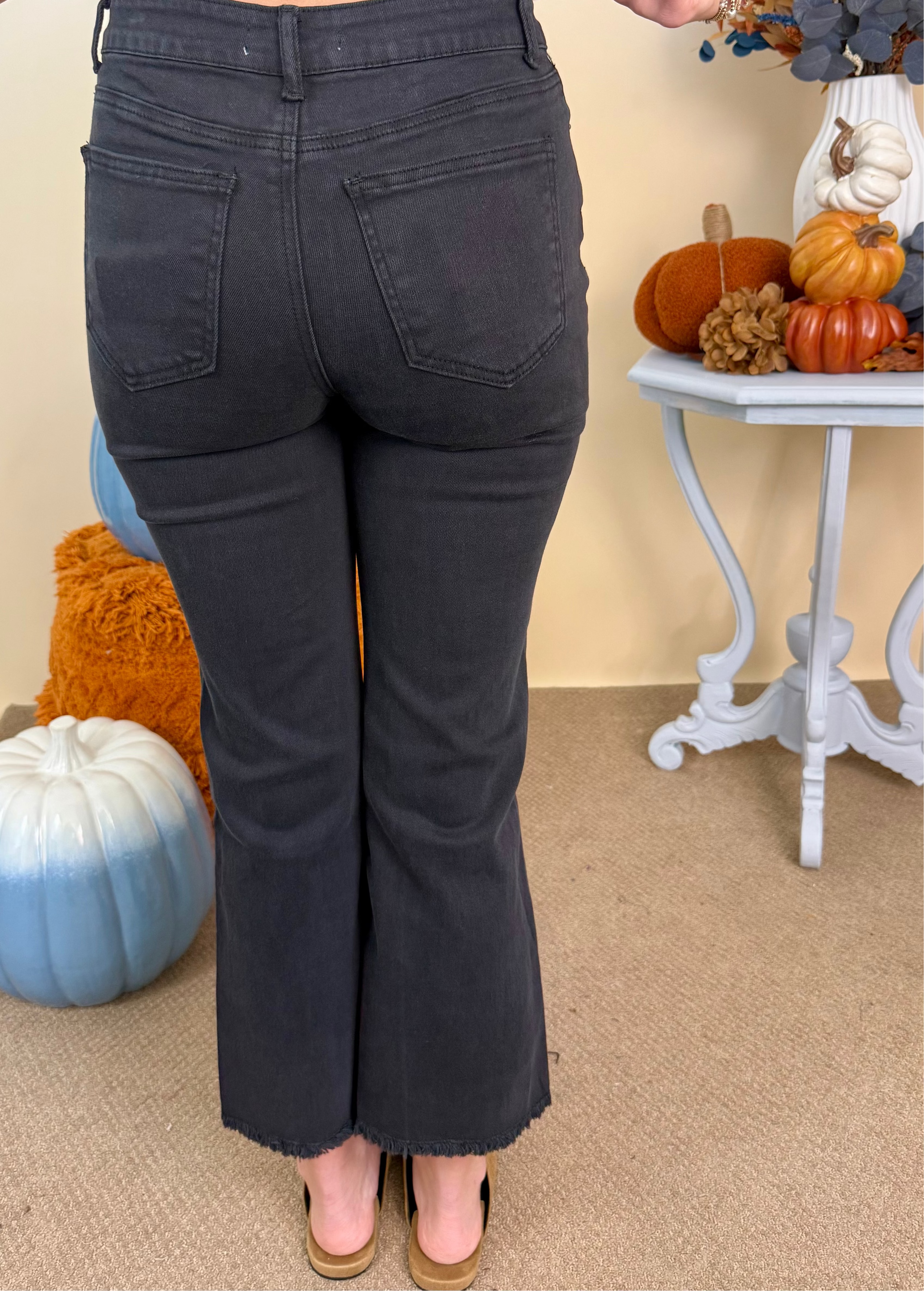 Feeling Close Black Frayed Bootcut Pants-Shop-Womens-Boutique-Clothing