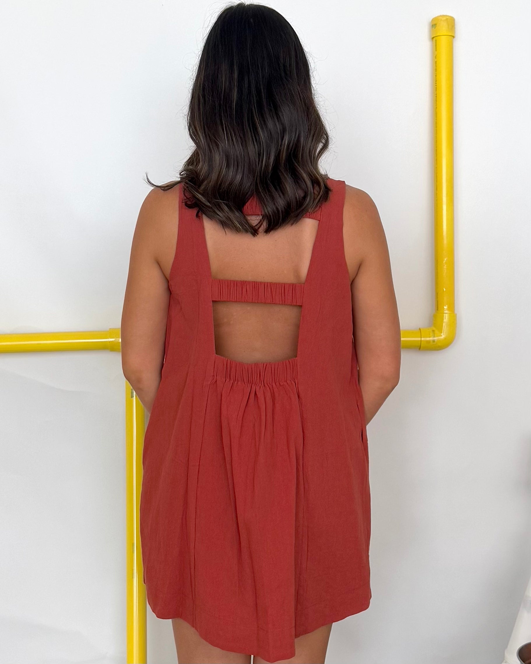 On My Terms Rust Pleated Detail Dress Set-Shop-Womens-Boutique-Clothing
