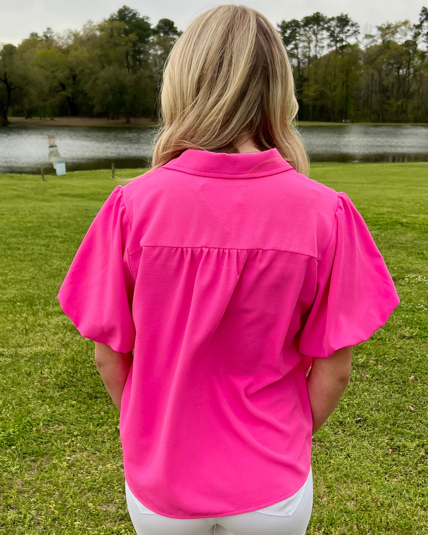 Don't Think Pink Button Top-Shop-Womens-Boutique-Clothing