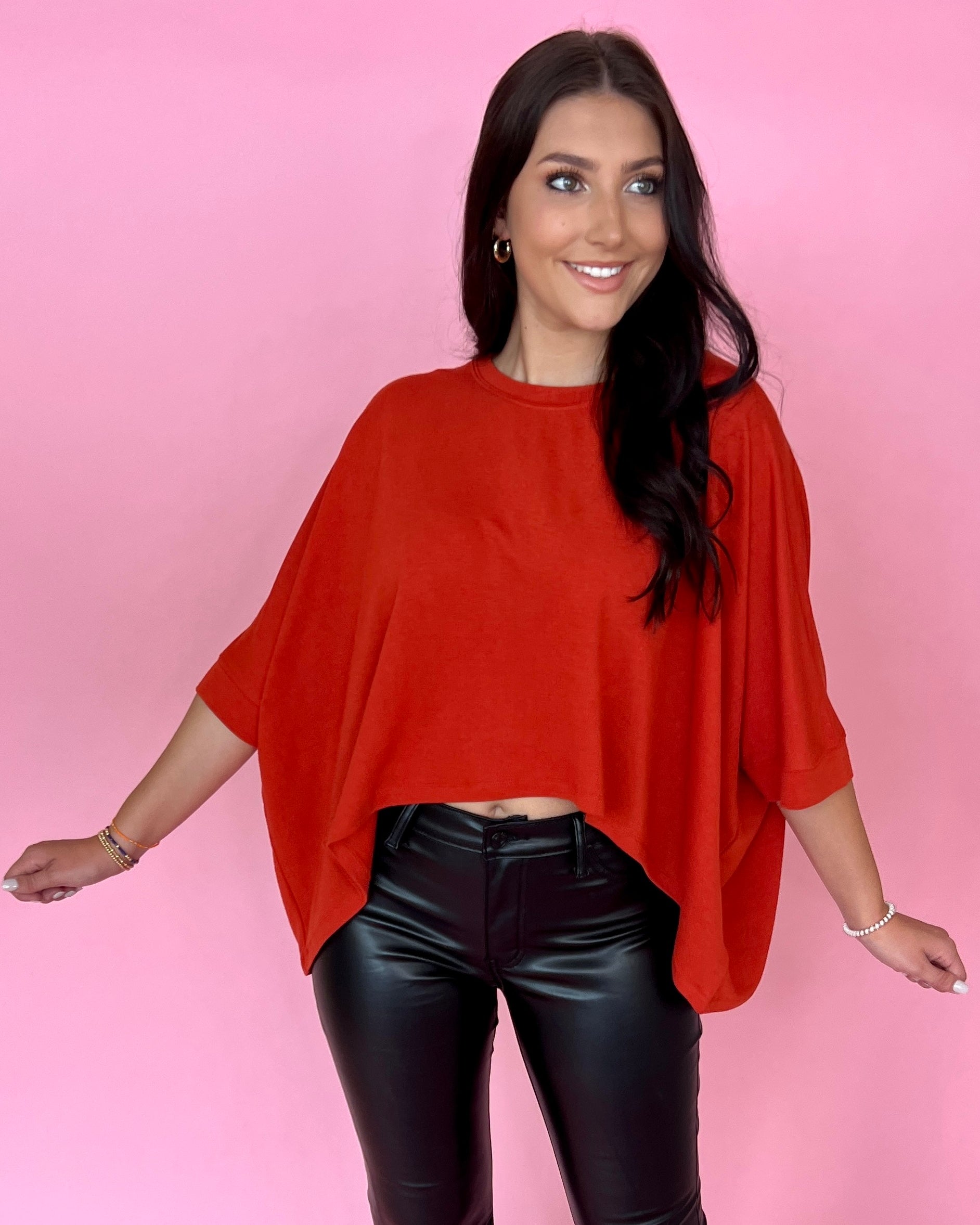 Still Have Time Rust Round Neck Knit Top-Shop-Womens-Boutique-Clothing