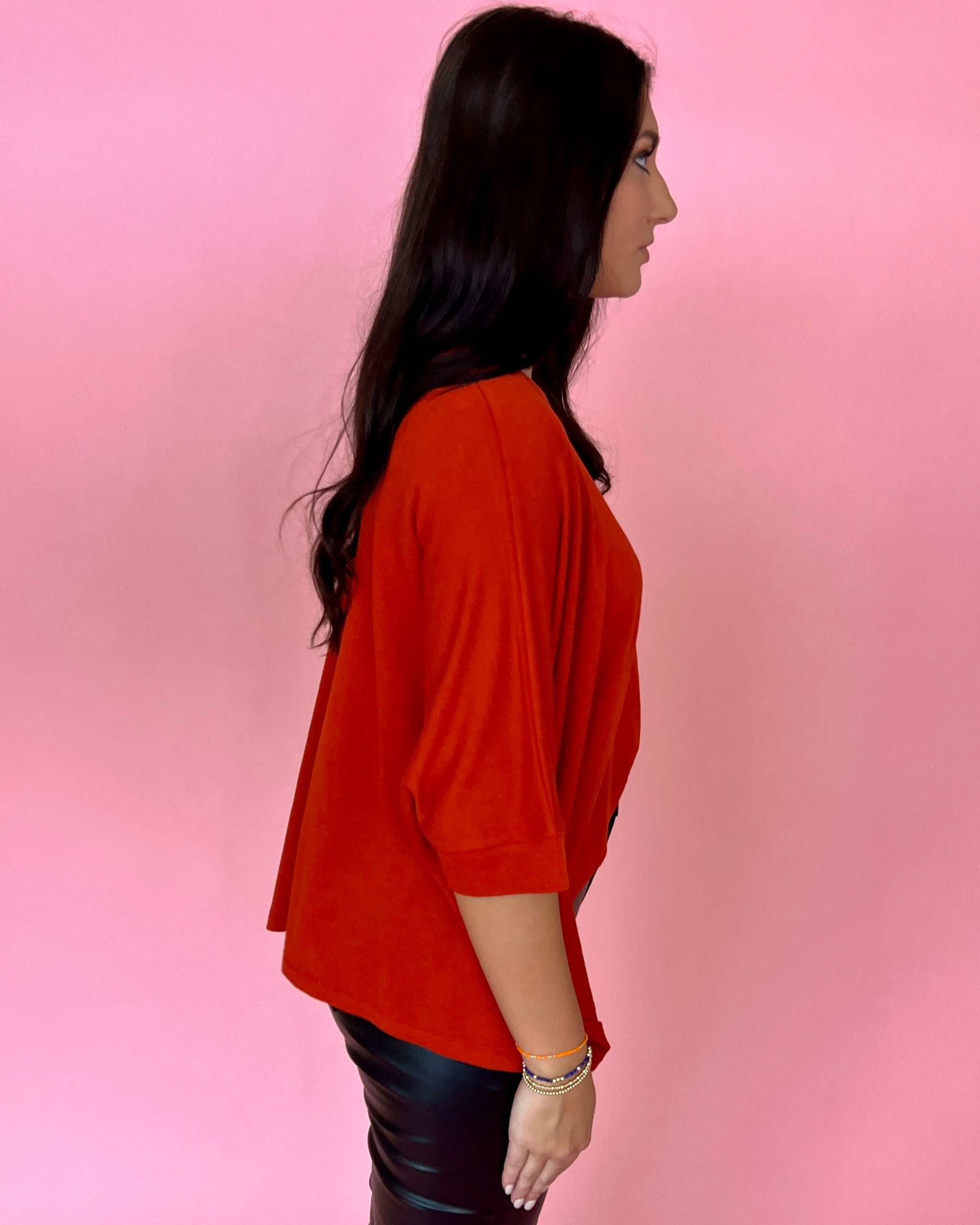 Still Have Time Rust Round Neck Knit Top-Shop-Womens-Boutique-Clothing