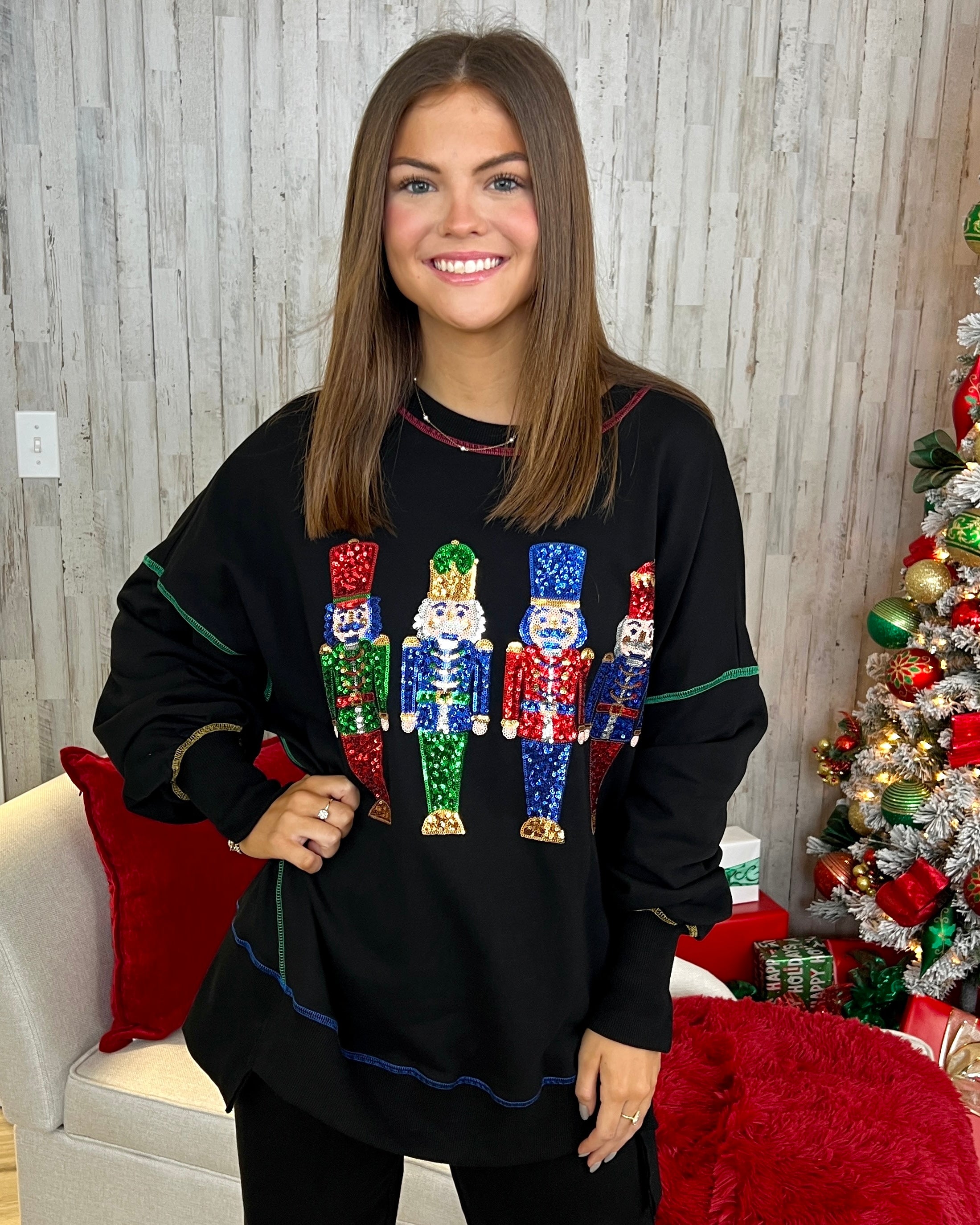 Visiting Santa Black Nutcracker Top-Shop-Womens-Boutique-Clothing