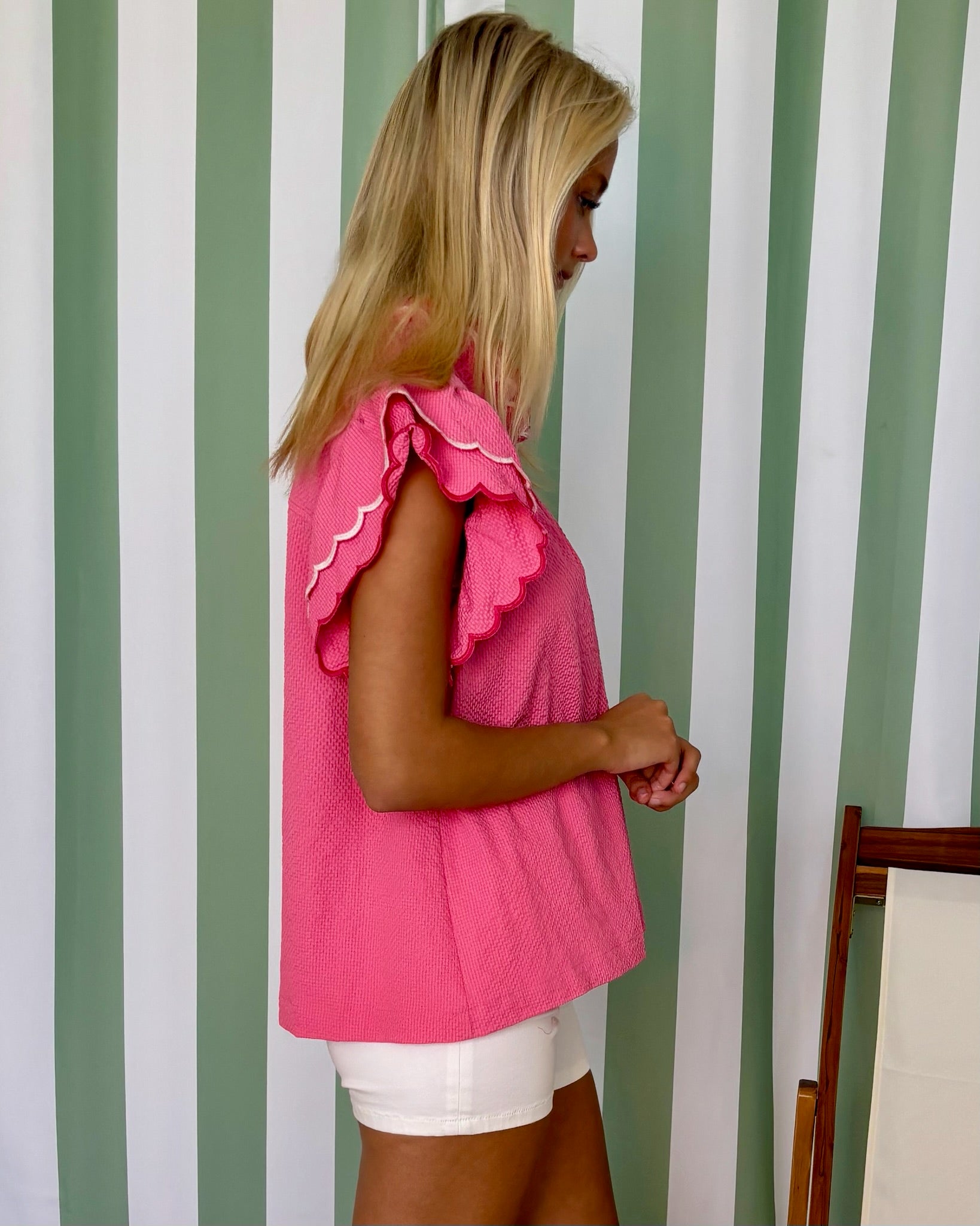 Smell Roses Peony Scallop Flutter Top-Shop-Womens-Boutique-Clothing