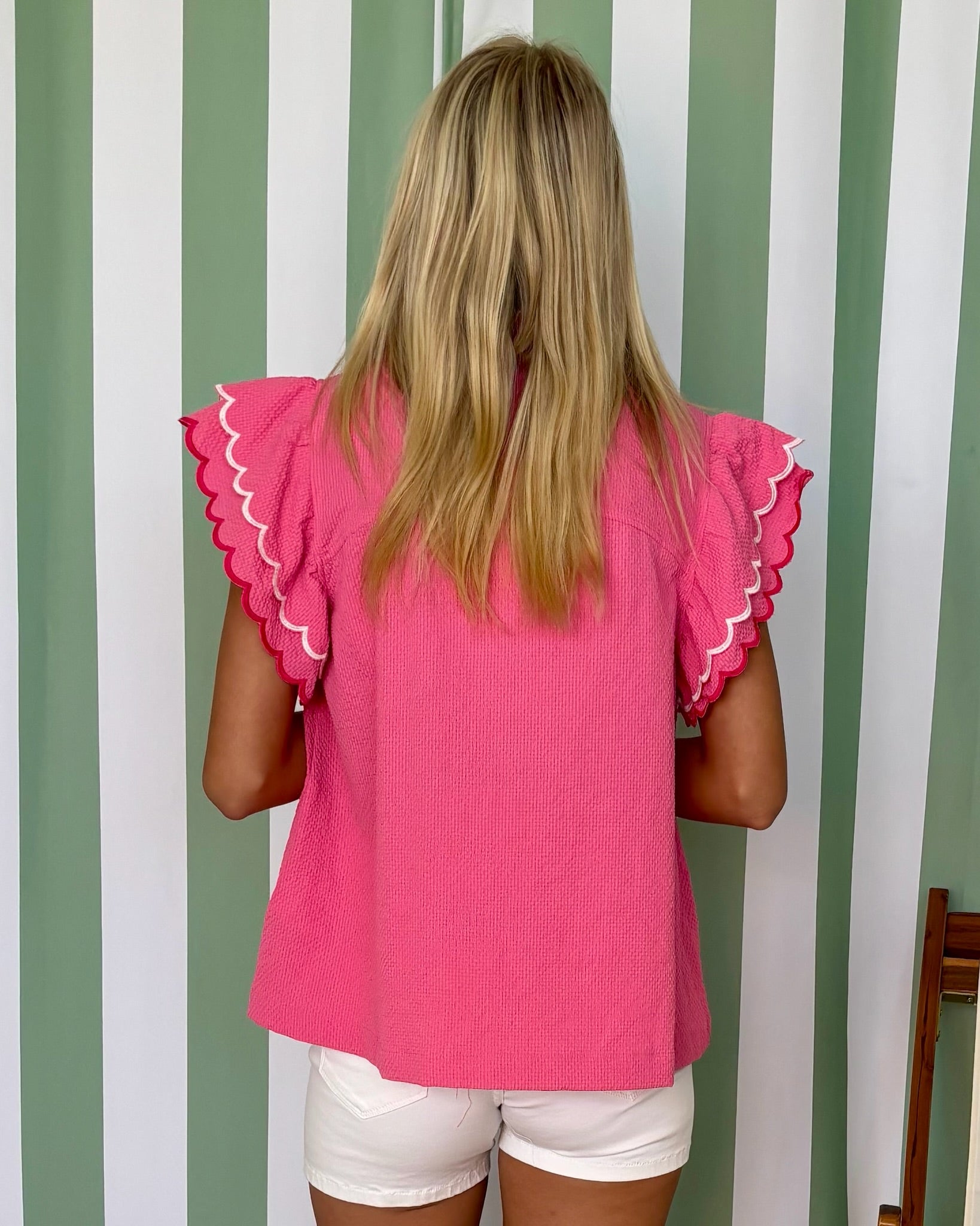 Smell Roses Peony Scallop Flutter Top-Shop-Womens-Boutique-Clothing