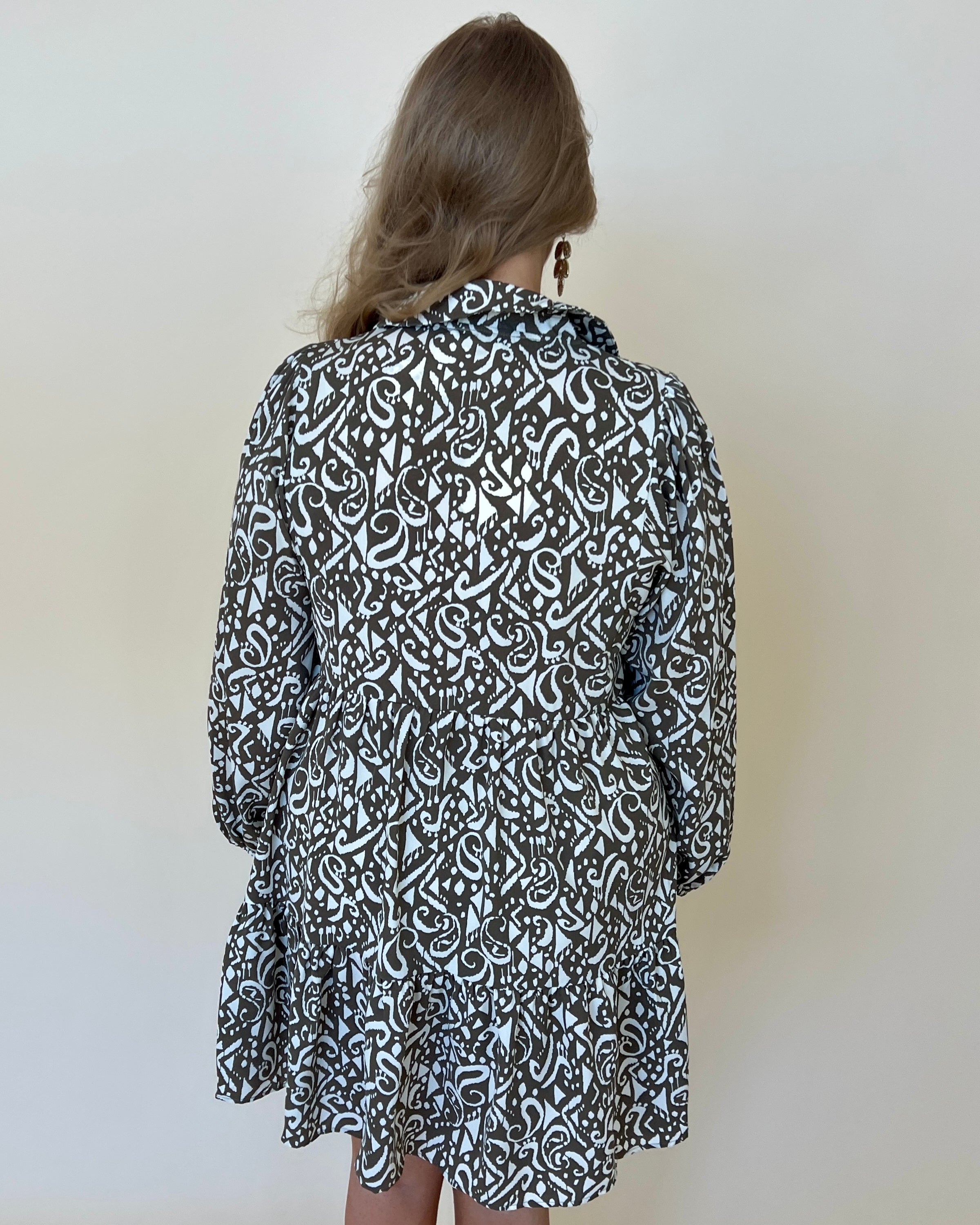Amazing Views Mocha Mix Plus Printed Collared Dress-Shop-Womens-Boutique-Clothing