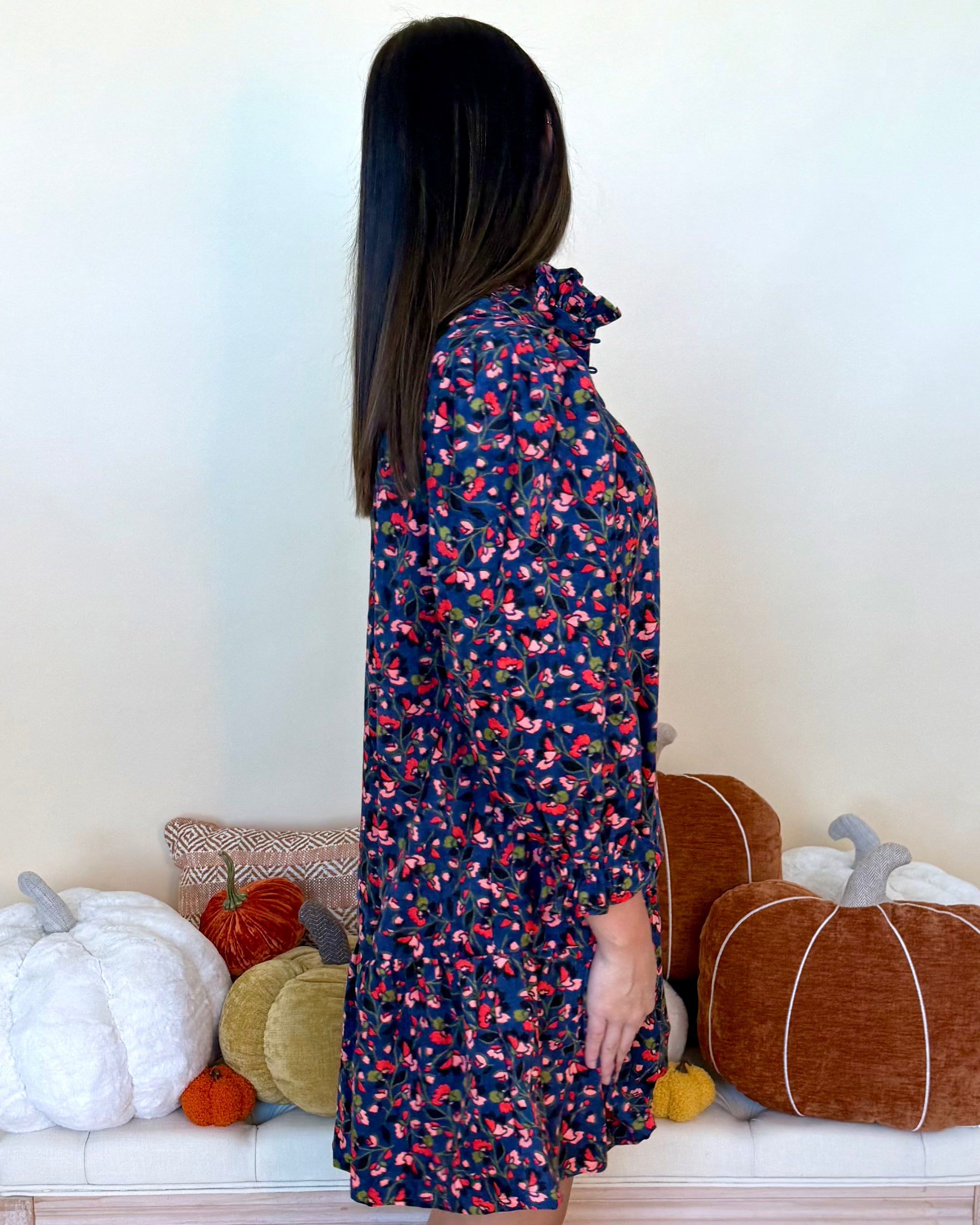 Downtown Delight Navy Mix Corduroy Dress-Shop-Womens-Boutique-Clothing
