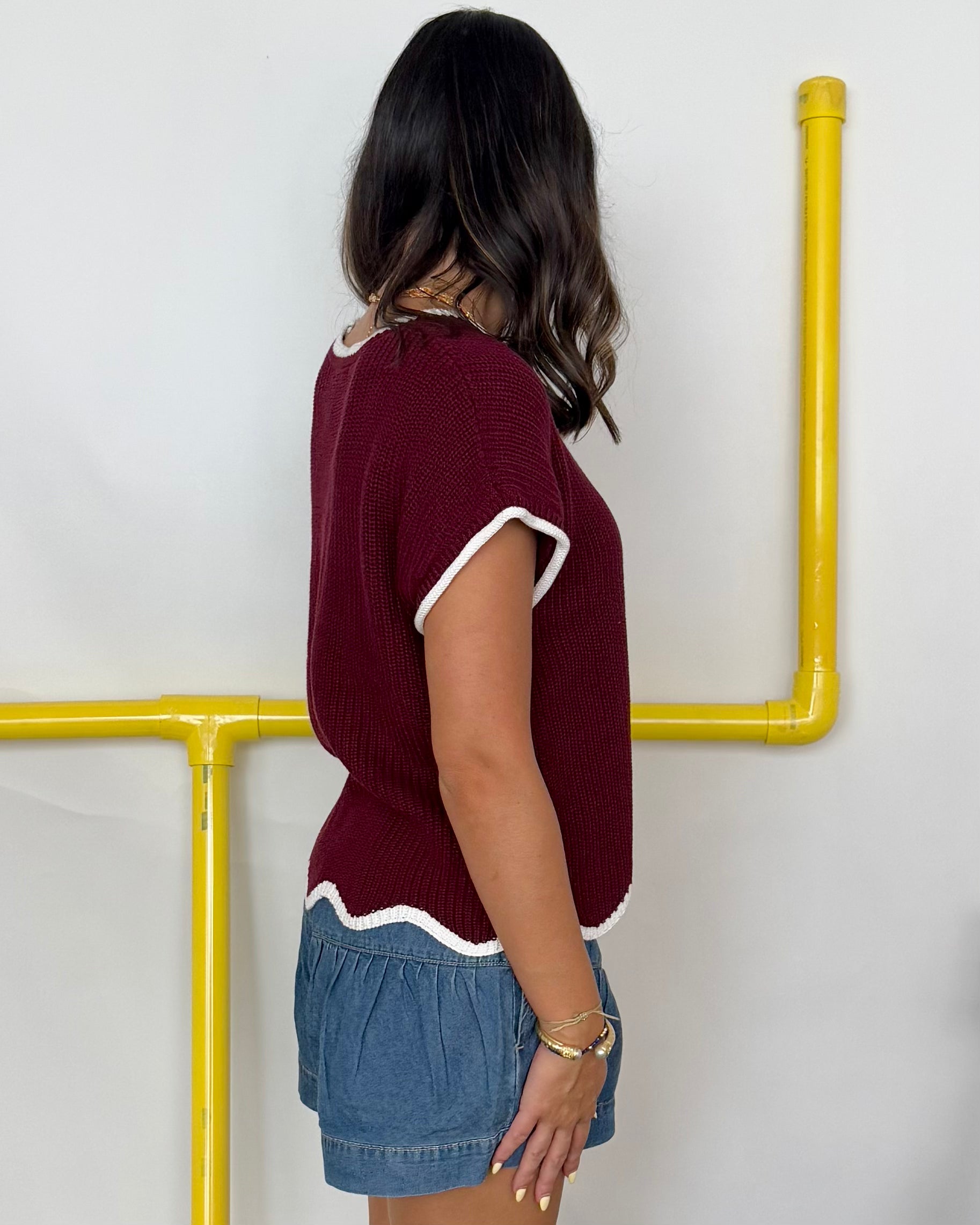 By The Rules Garnet Scallop Pocket Sweater-Shop-Womens-Boutique-Clothing