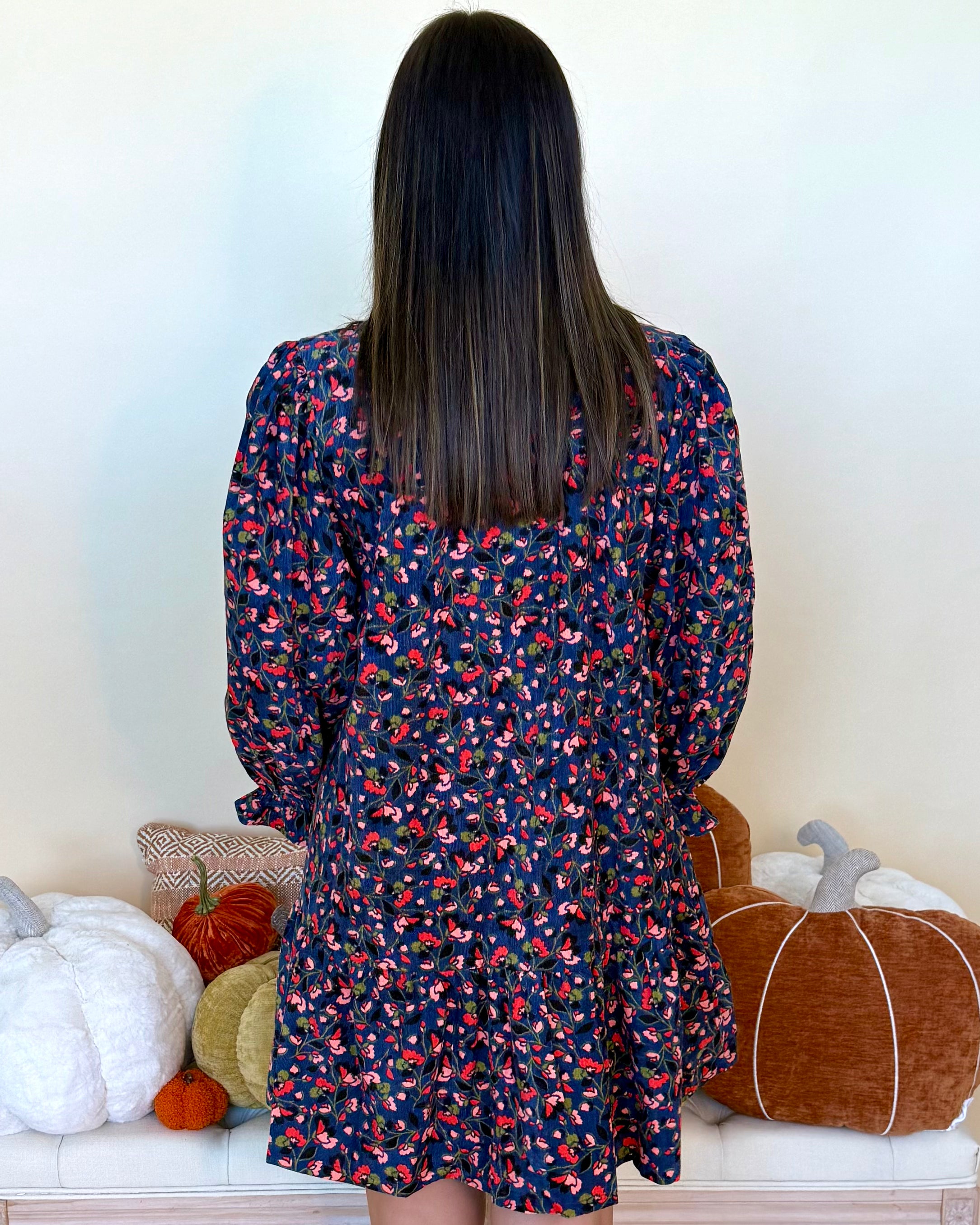 Downtown Delight Navy Mix Corduroy Dress-Shop-Womens-Boutique-Clothing