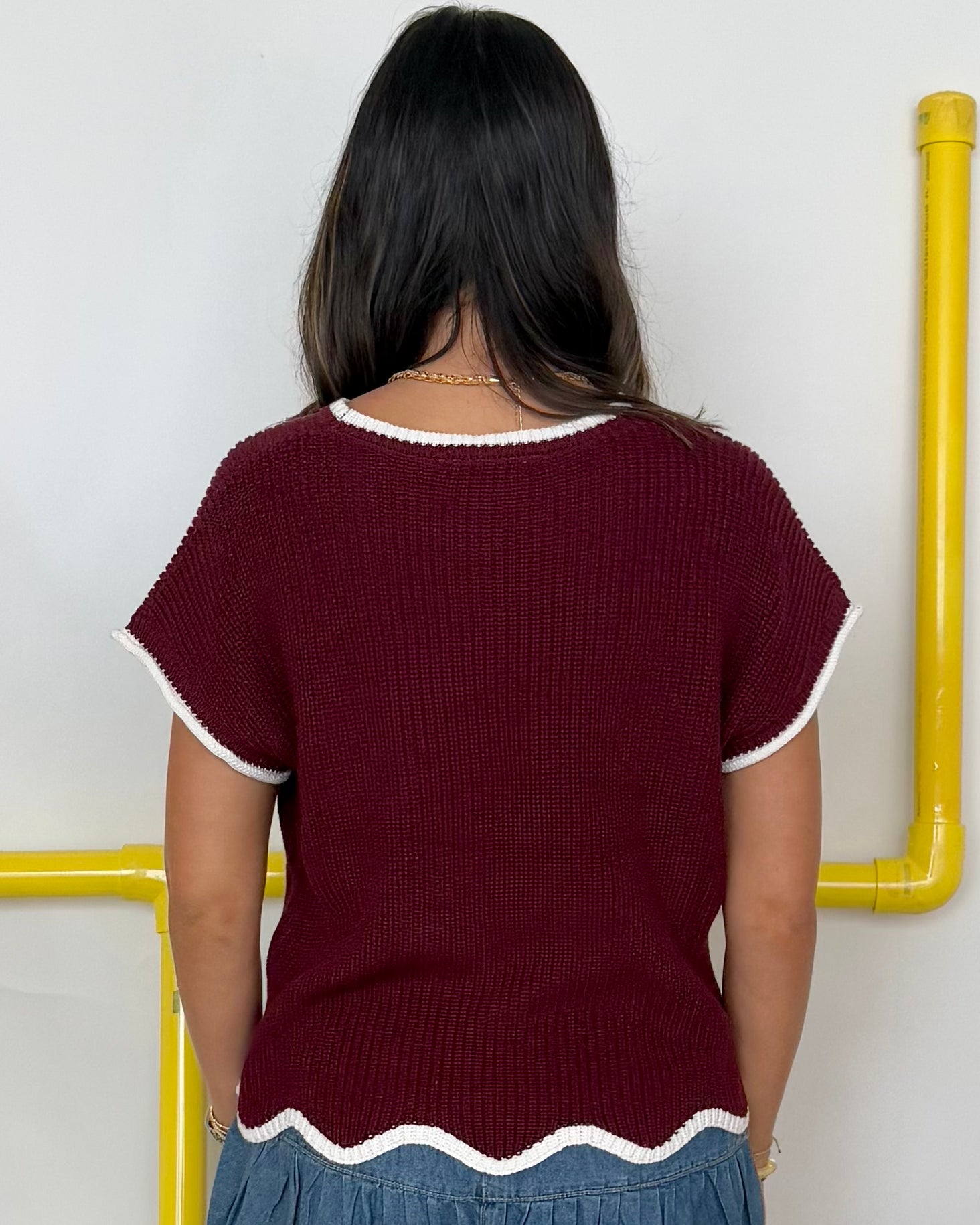 By The Rules Garnet Scallop Pocket Sweater-Shop-Womens-Boutique-Clothing